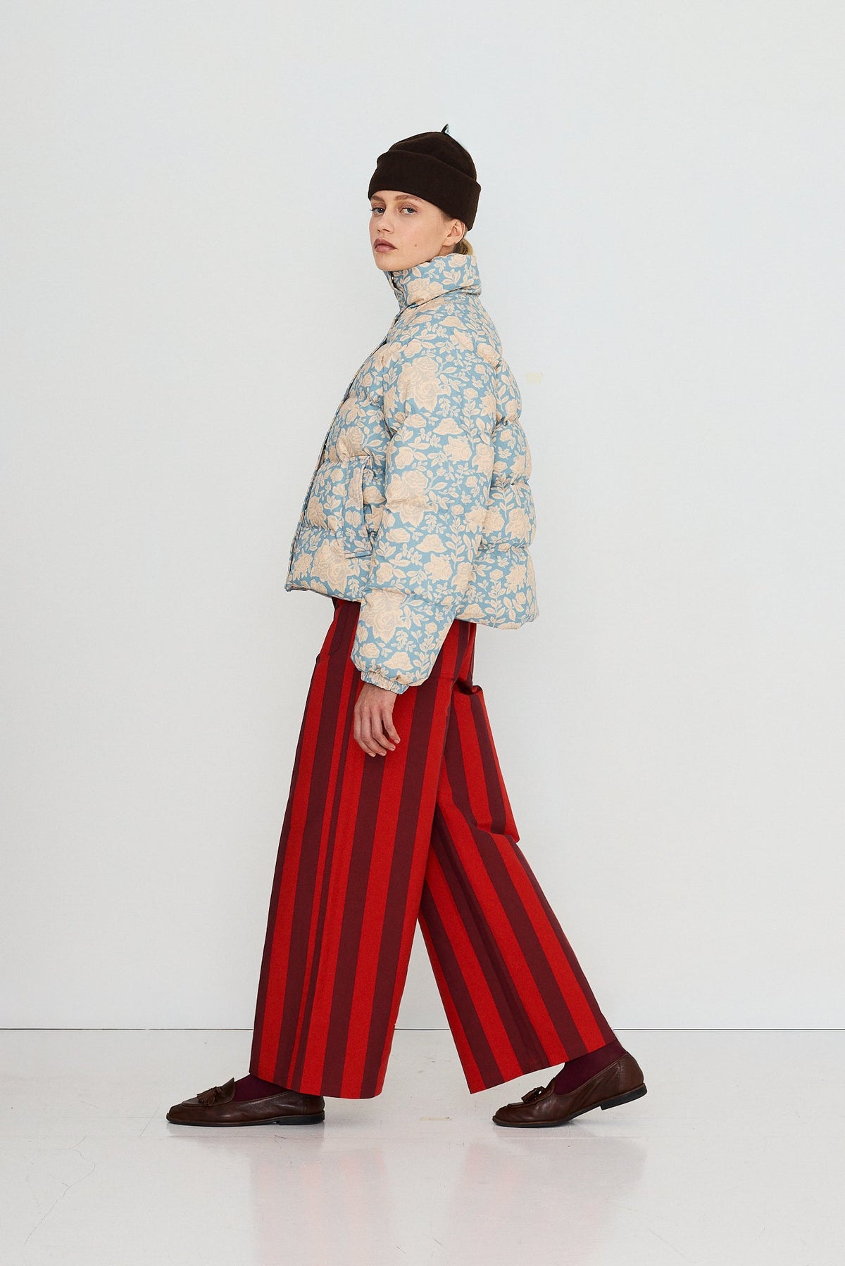 Winter Roses Short Jacket in Denim Blue — view 7