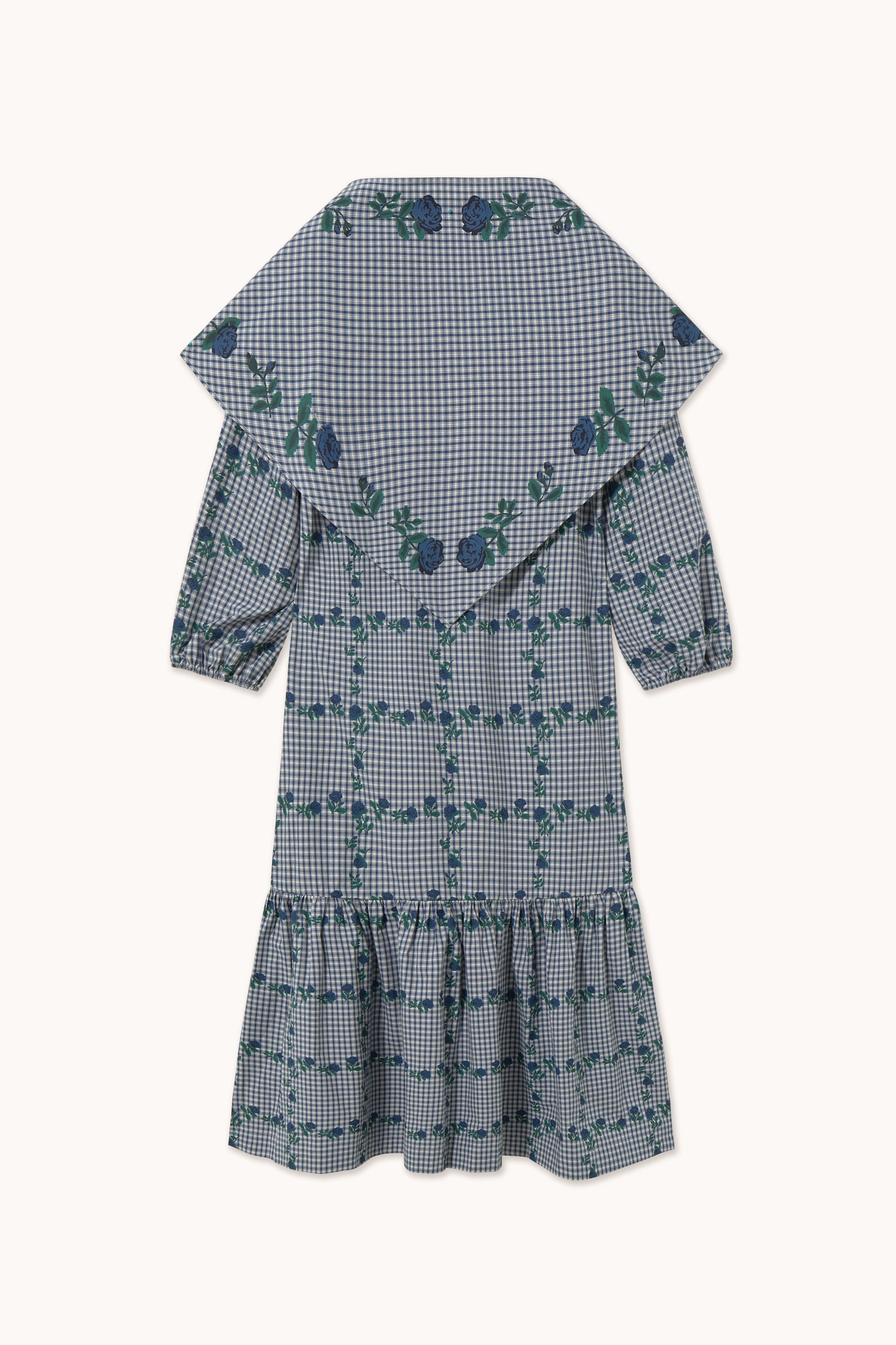 Tinycottons Roses Bandana Dress in Light Navy — view 2