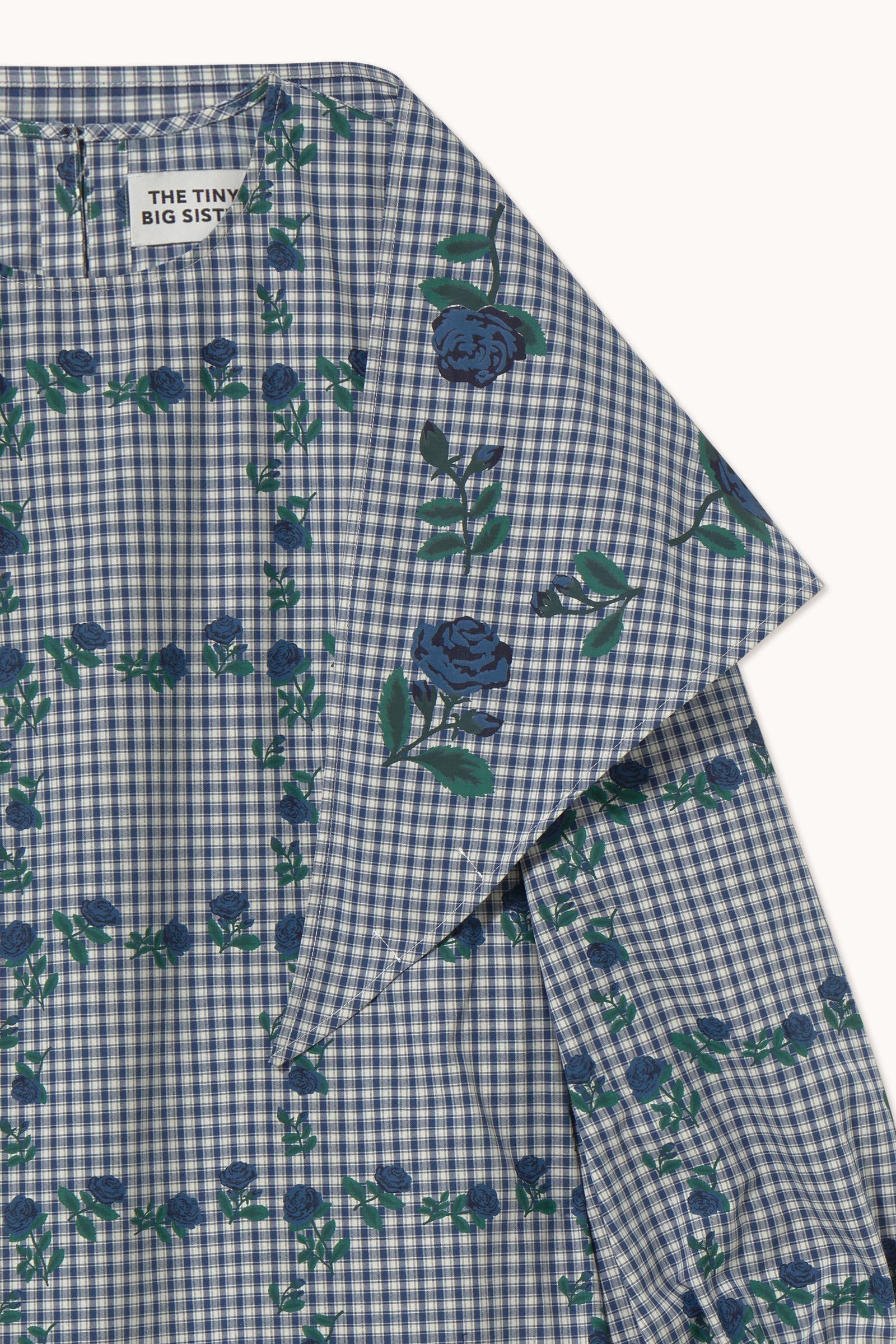 Tinycottons Roses Bandana Dress in Light Navy — view 3