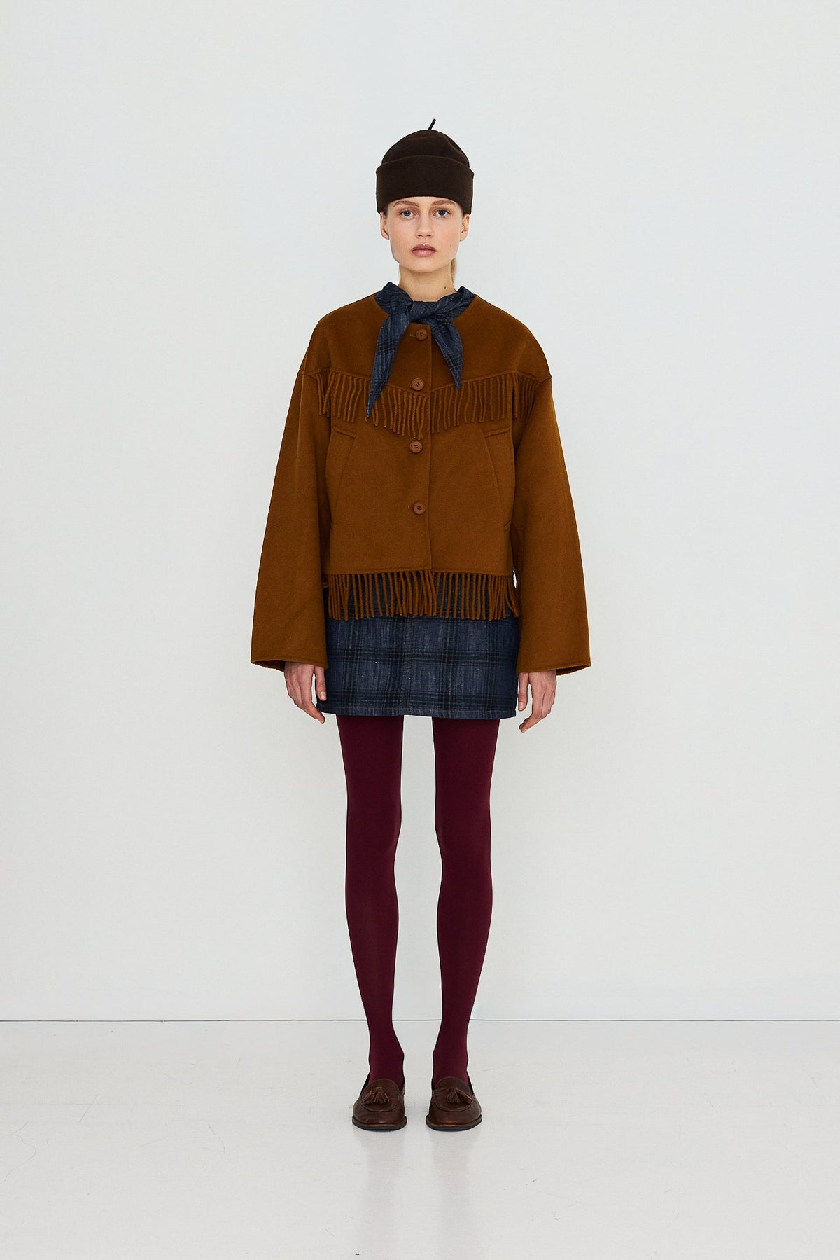 Frills Short Coat in Bronze — The Tiny Big Sister — view 3
