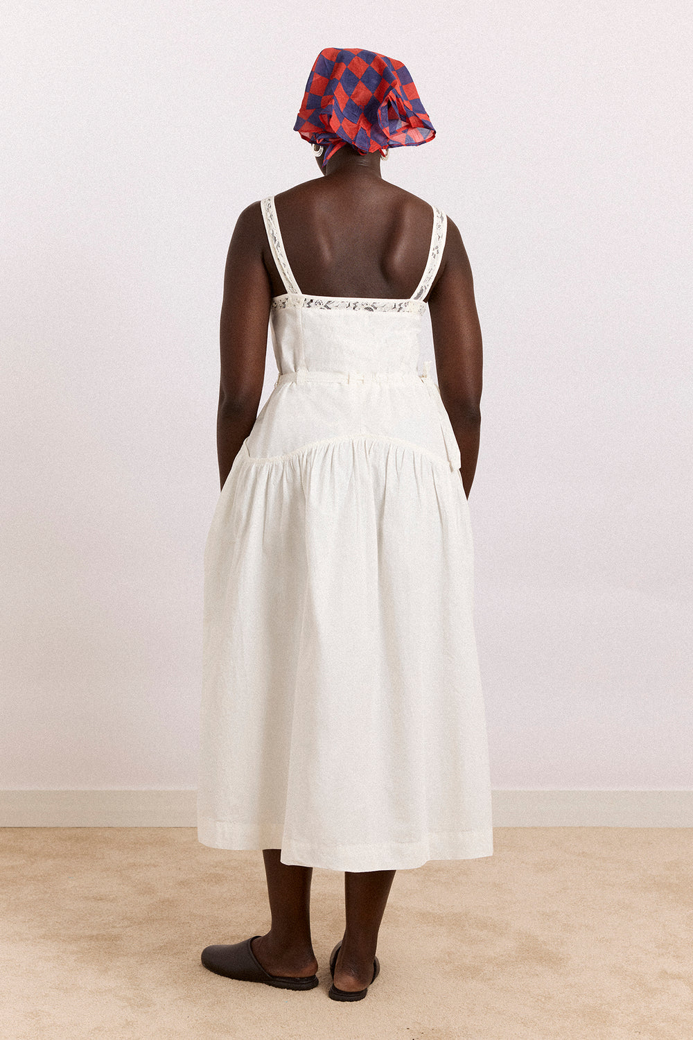 Campbell Midi Dress in White — view 6