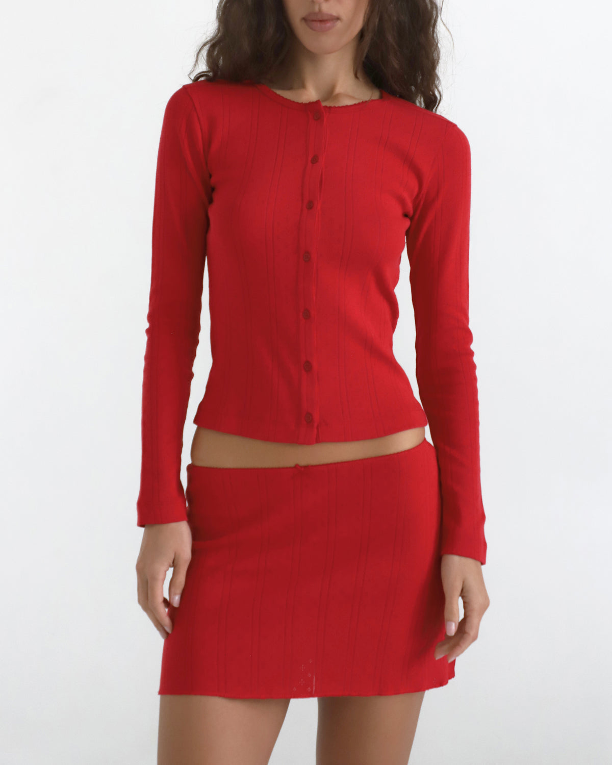 The Cardigan in Cherry Red