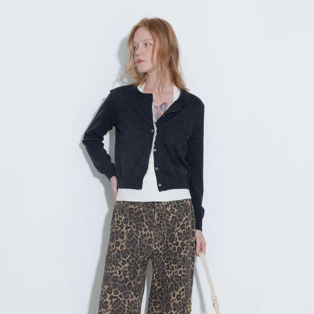 Lace Trim Knit Wool Cardigan — view 5
