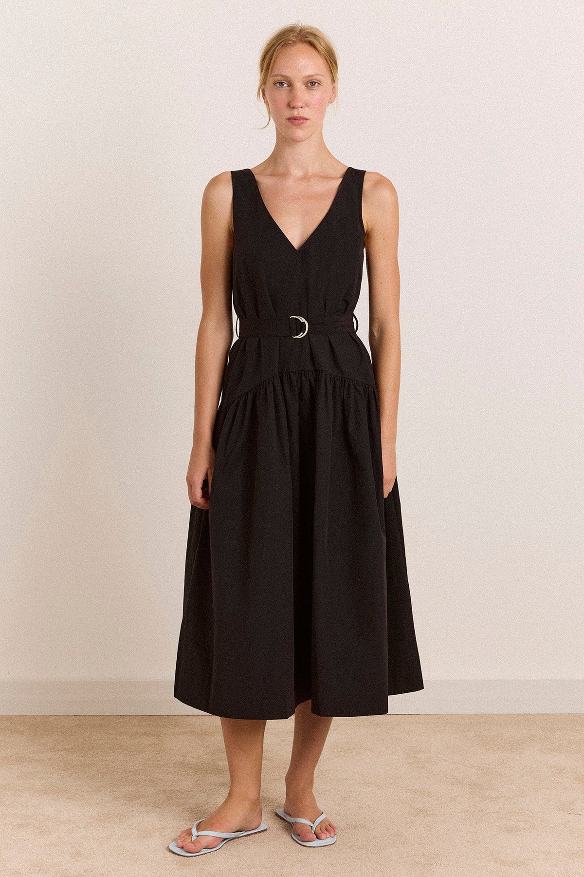 Dallas Midi Dress in Black - view 2