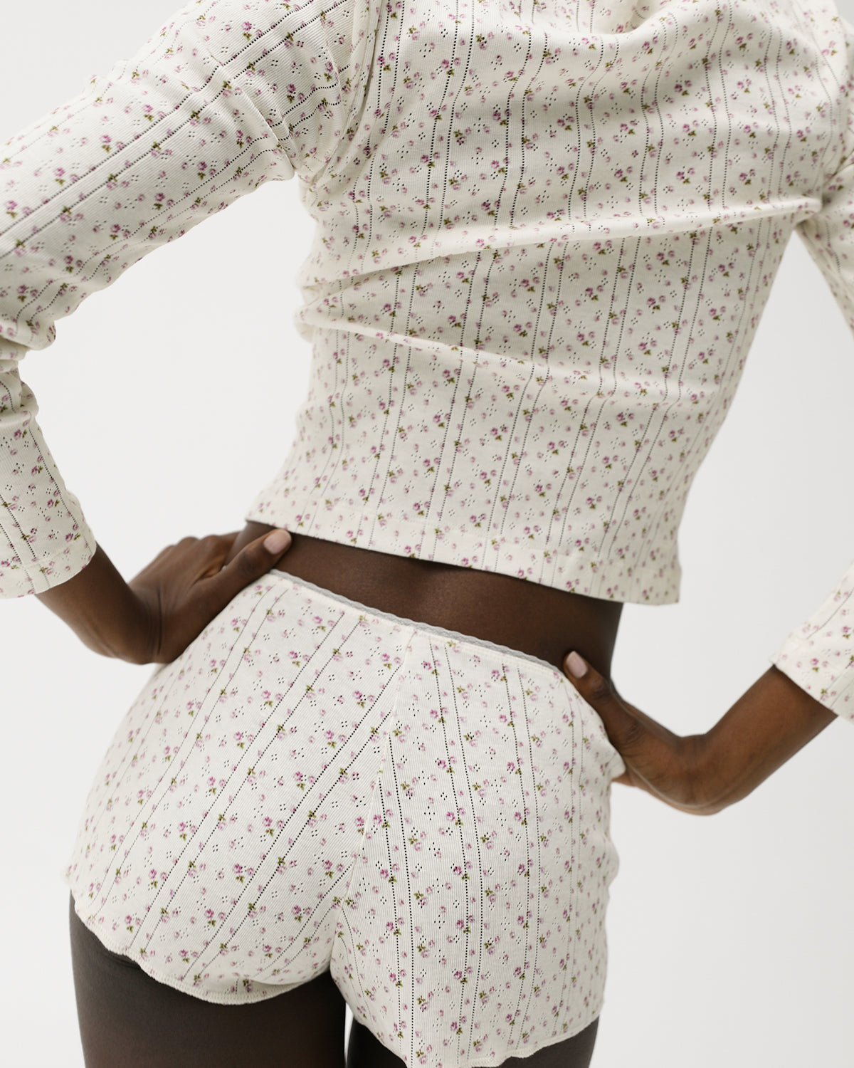 The Cardigan in English Rose Pointelle