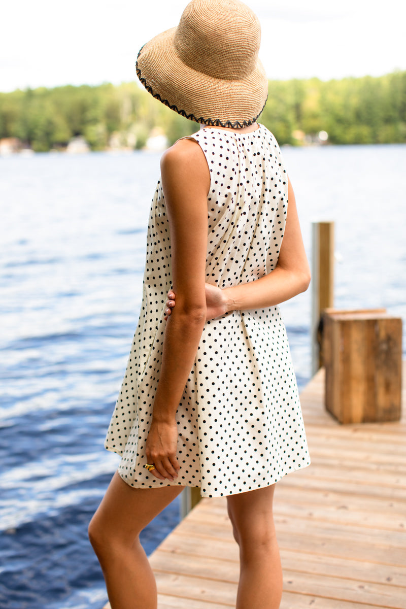 Atelier Scoop Dress in Ivory Dot — view 6