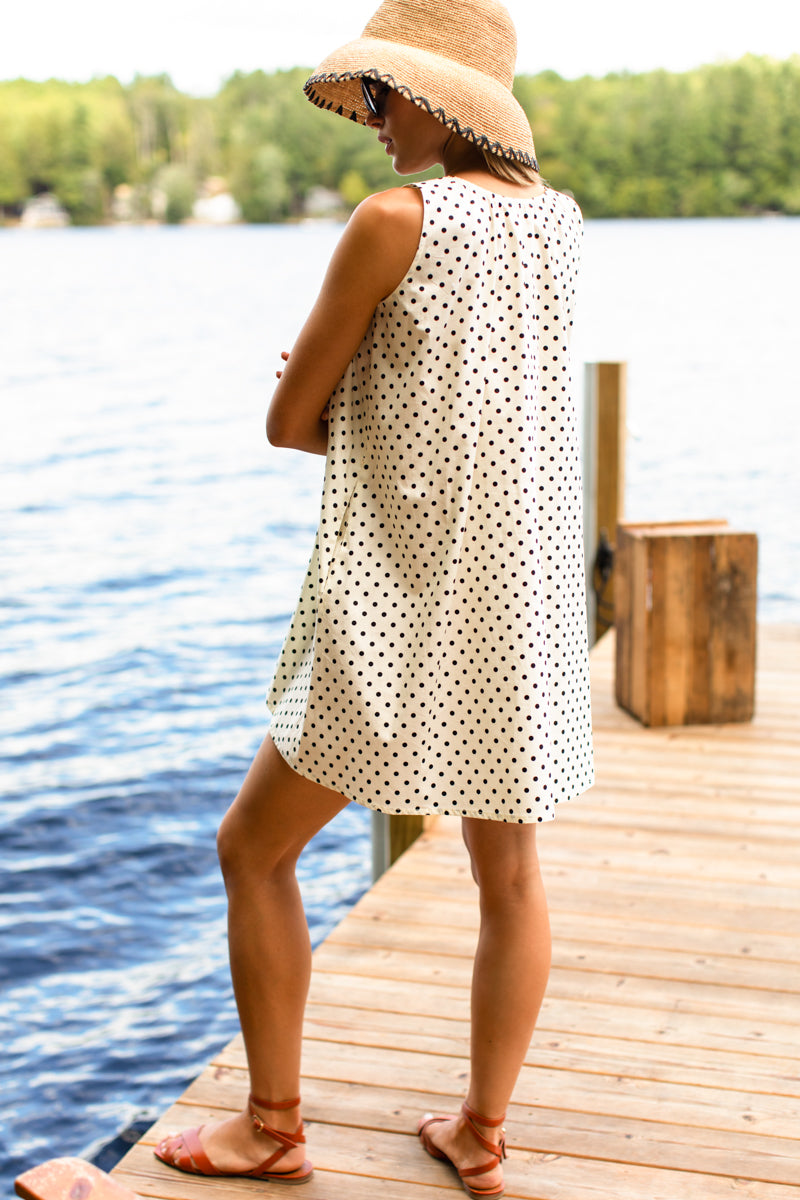 Atelier Scoop Dress in Ivory Dot — view 4