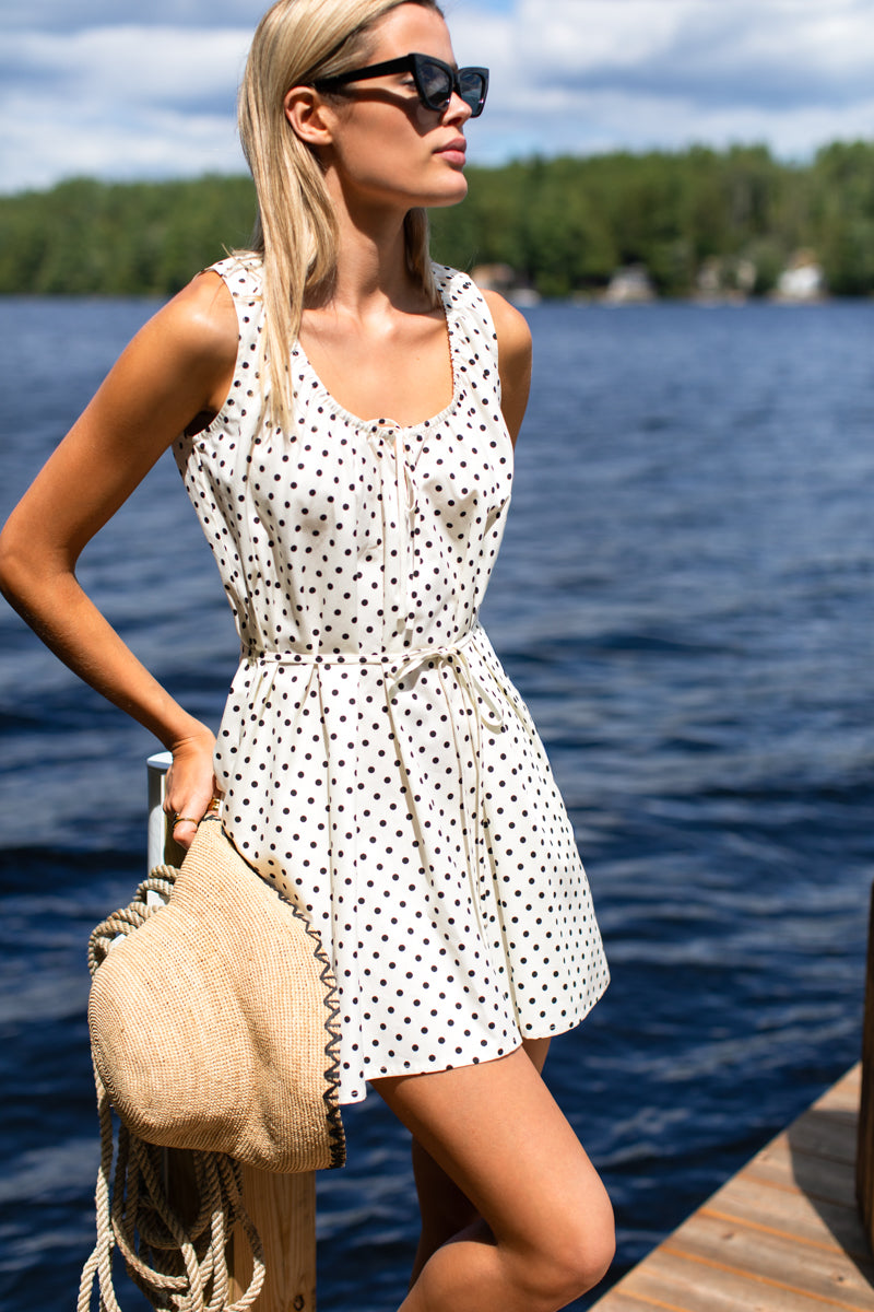 Atelier Scoop Dress in Ivory Dot — view 3