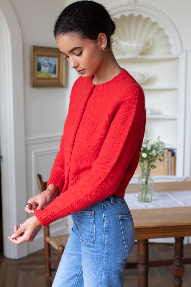 Little Atelier Cardigan in Poppy Red — view 5