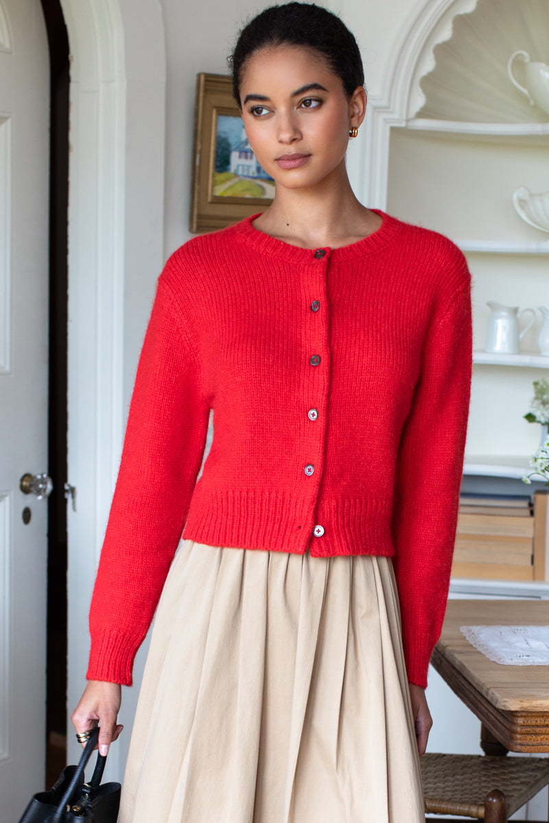 Little Atelier Cardigan in Poppy Red — view 7
