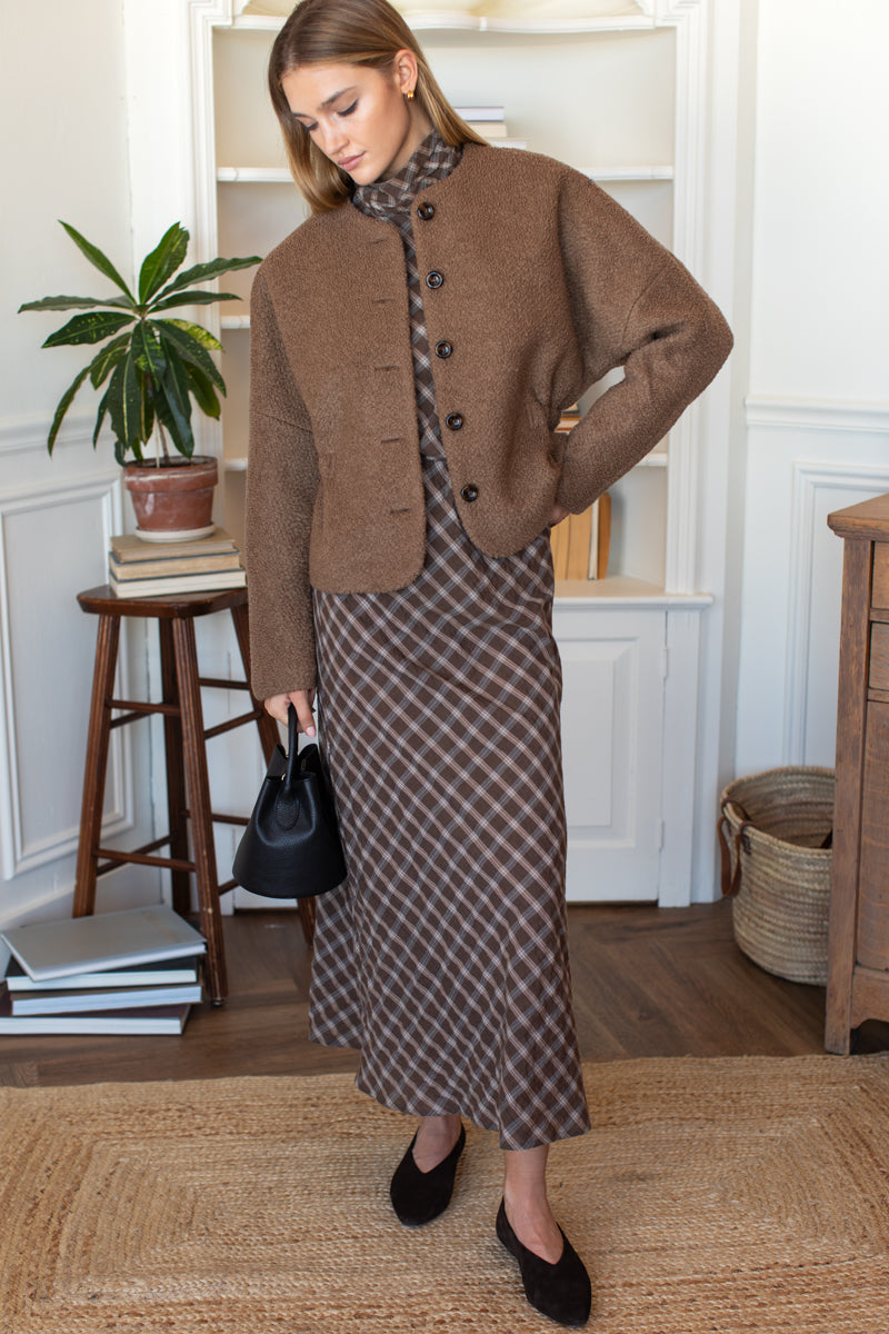 Bias Skirt 2 in Cocoa Plaid — view 2