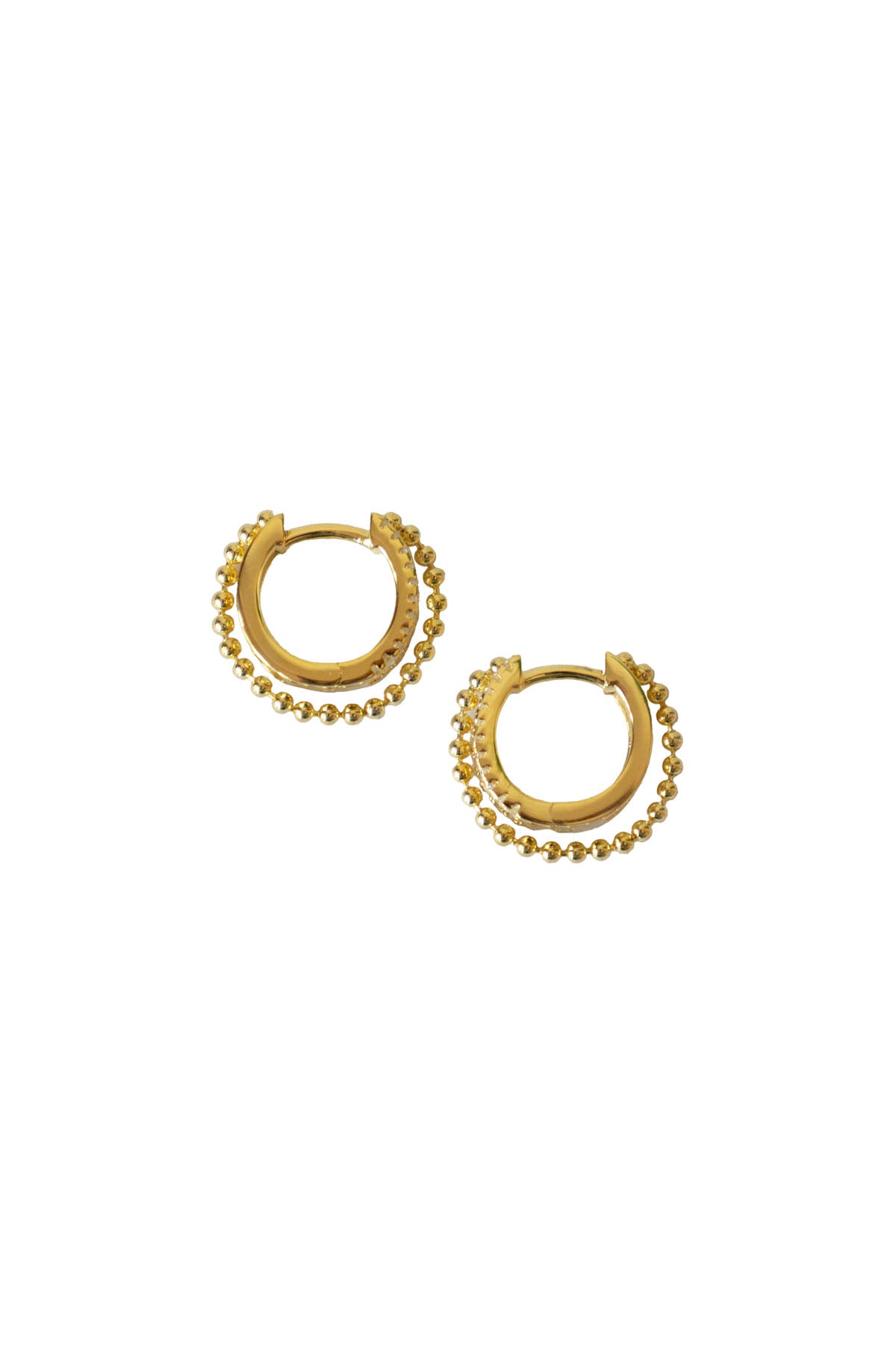 Sterling Silver Hug Hoops with Chain in Gold