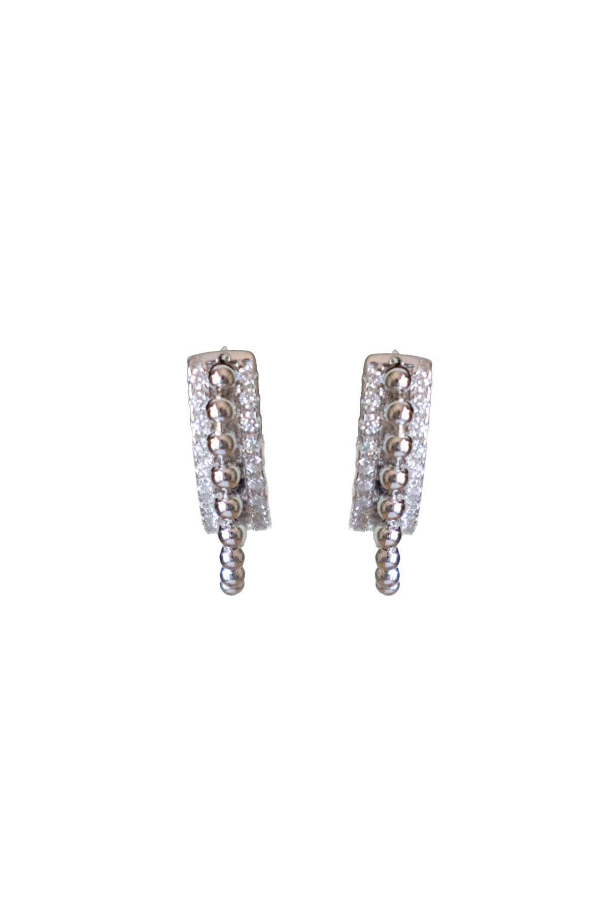 Sterling Silver Hug Hoops with Chain in Silver