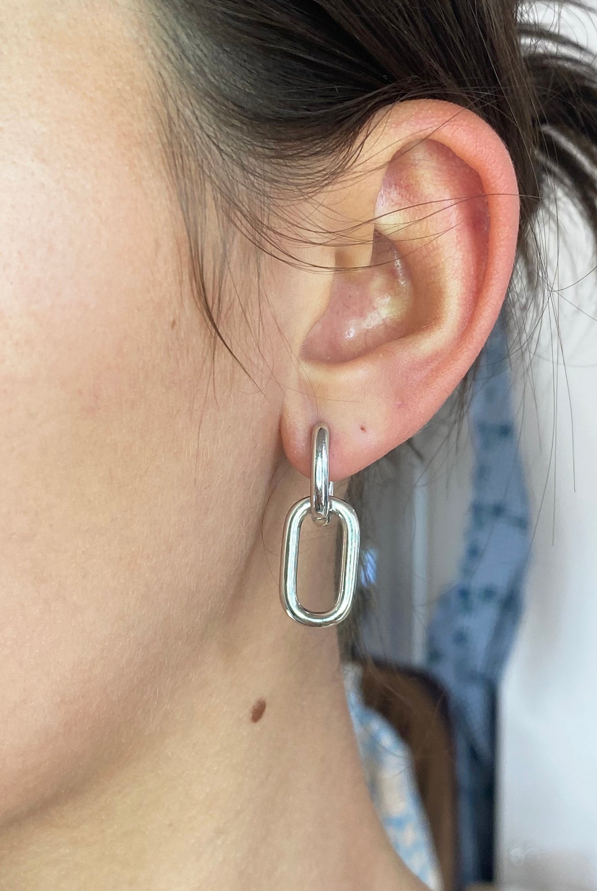 Sterling Silver Chain Link Hoops