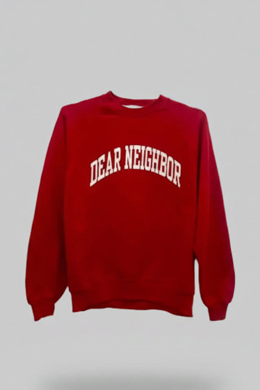 Dear Neighbor Varsity Sweatshirt in Red