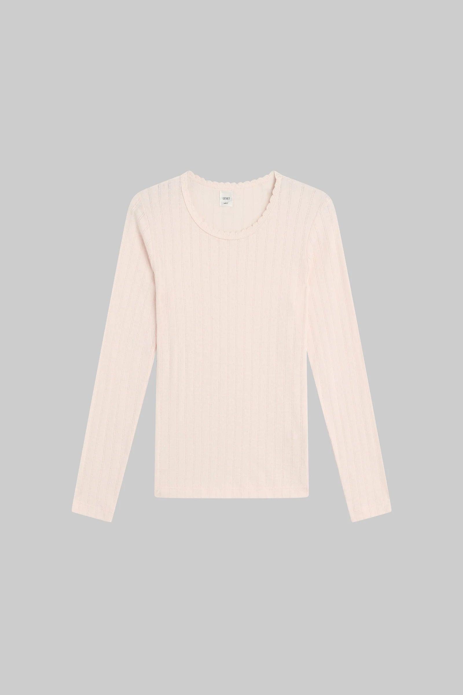 Pointelle Slim Fit Long Sleeve in Pink