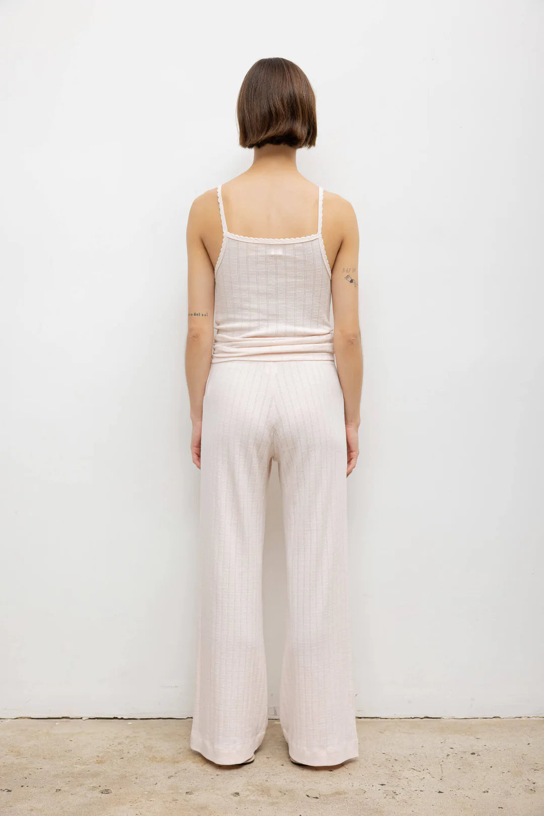 Pointelle Classic Tank Top in Pink — view 3