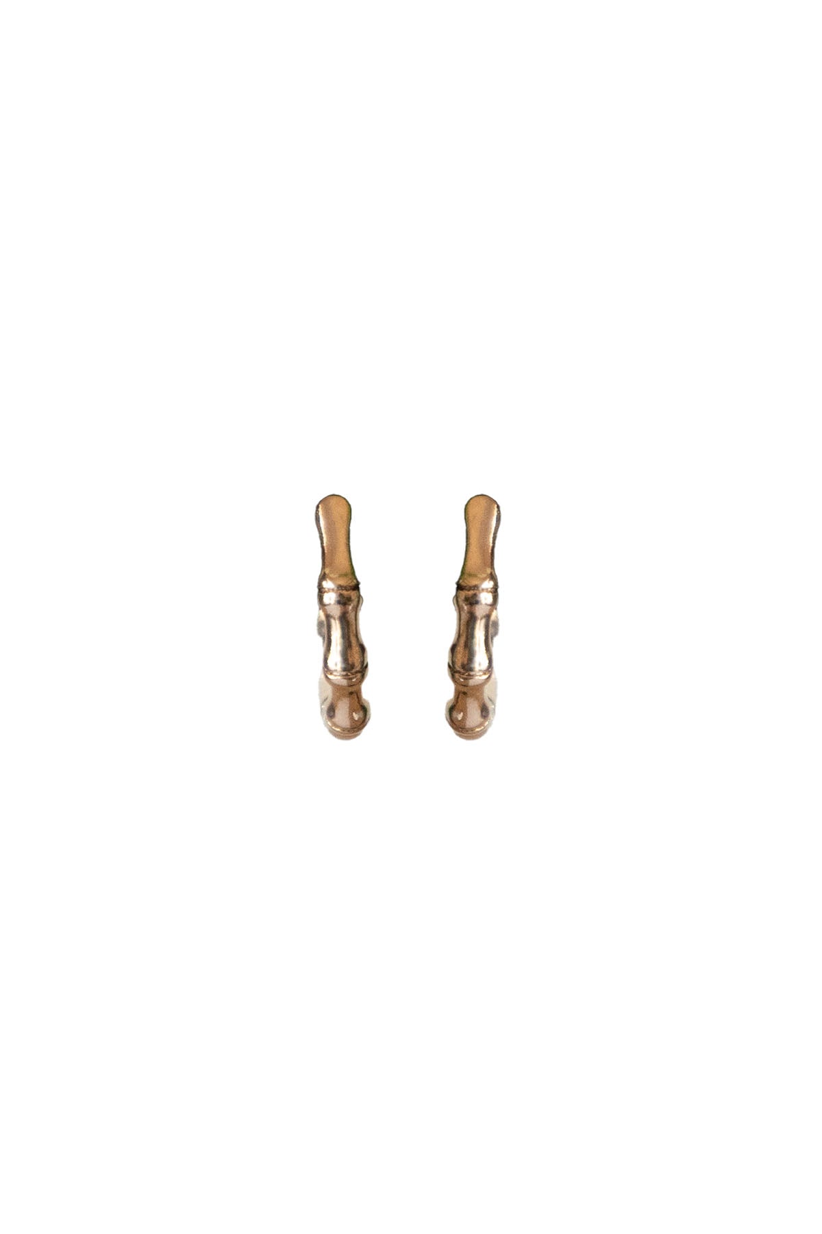 Bamboo Small Gold Hoop Earrings — view 2