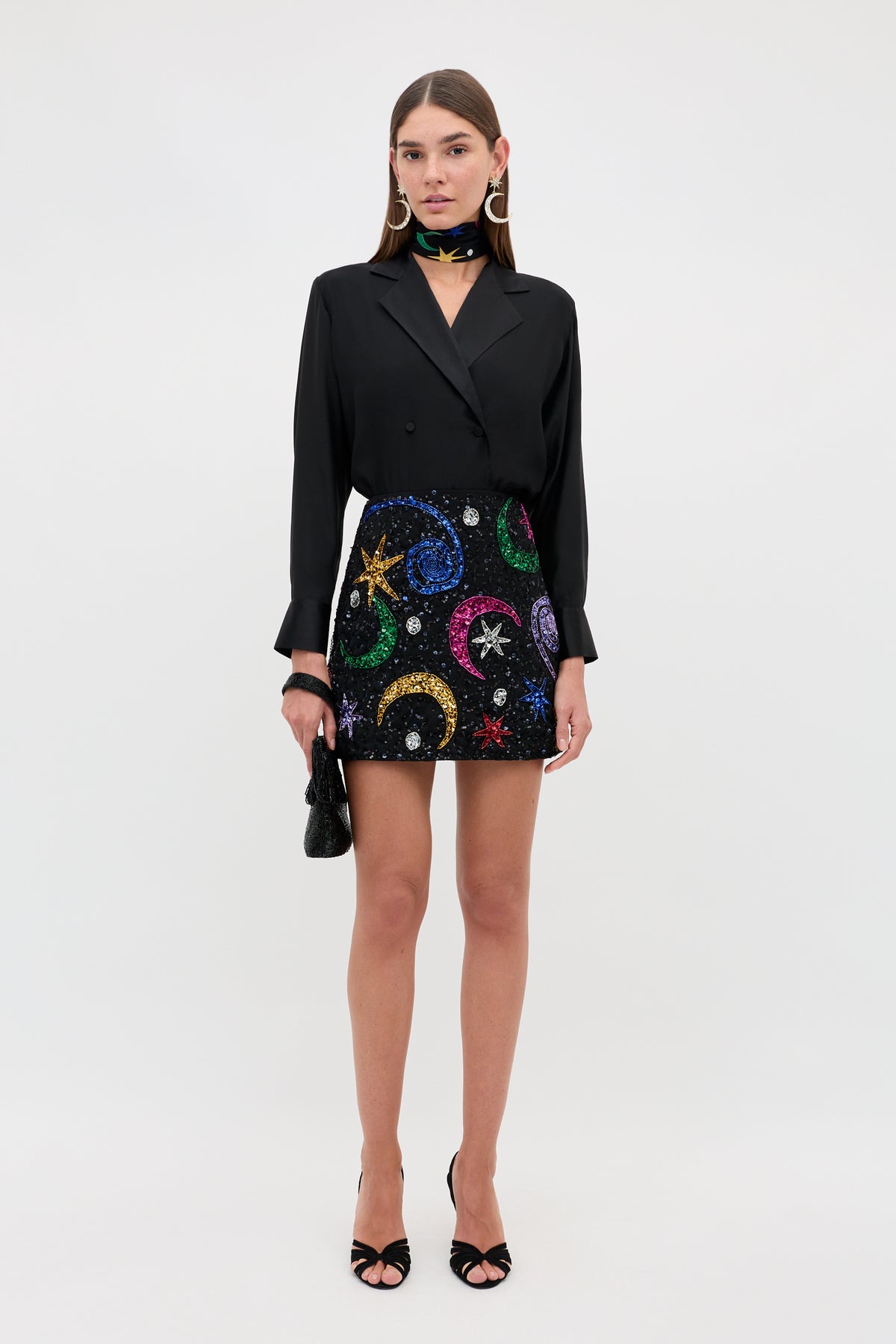 Minna Skirt in Starry Moon Embellishment Black