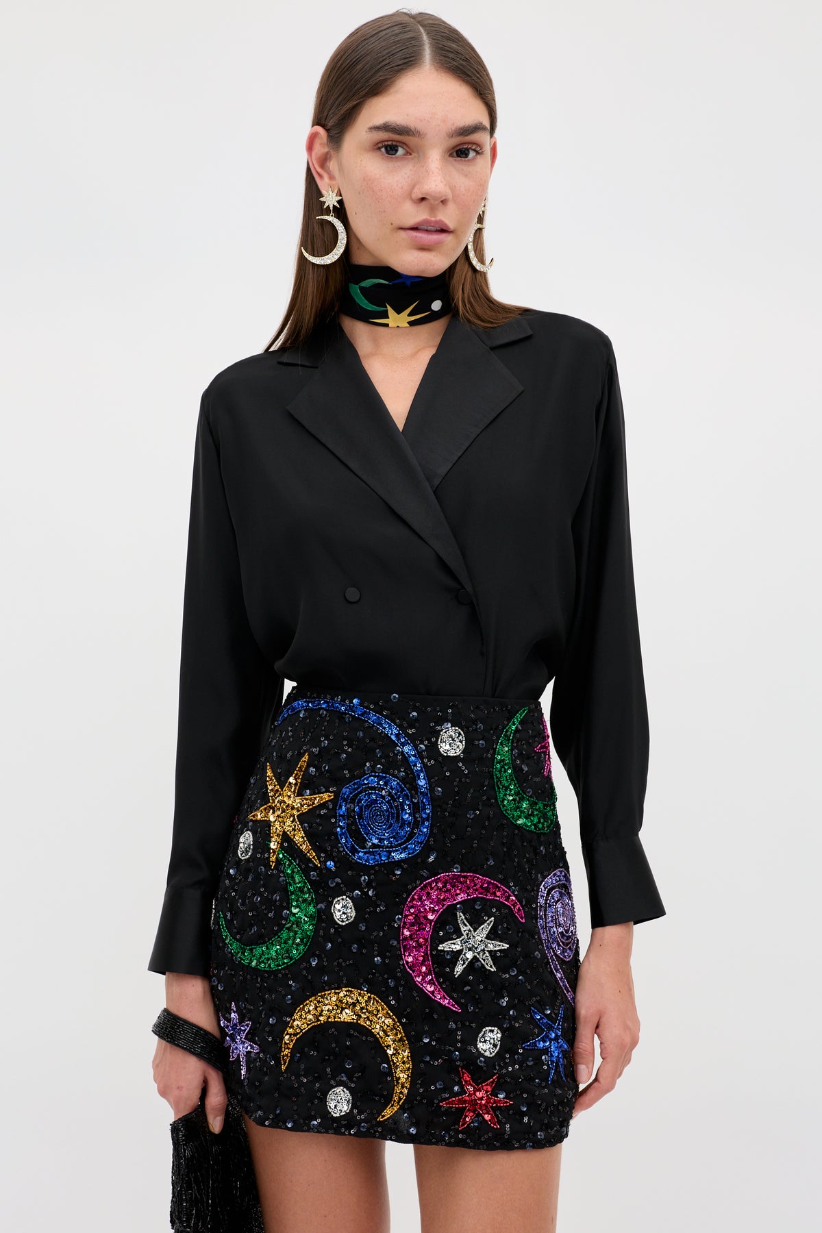 Minna Skirt in Starry Moon Embellishment Black