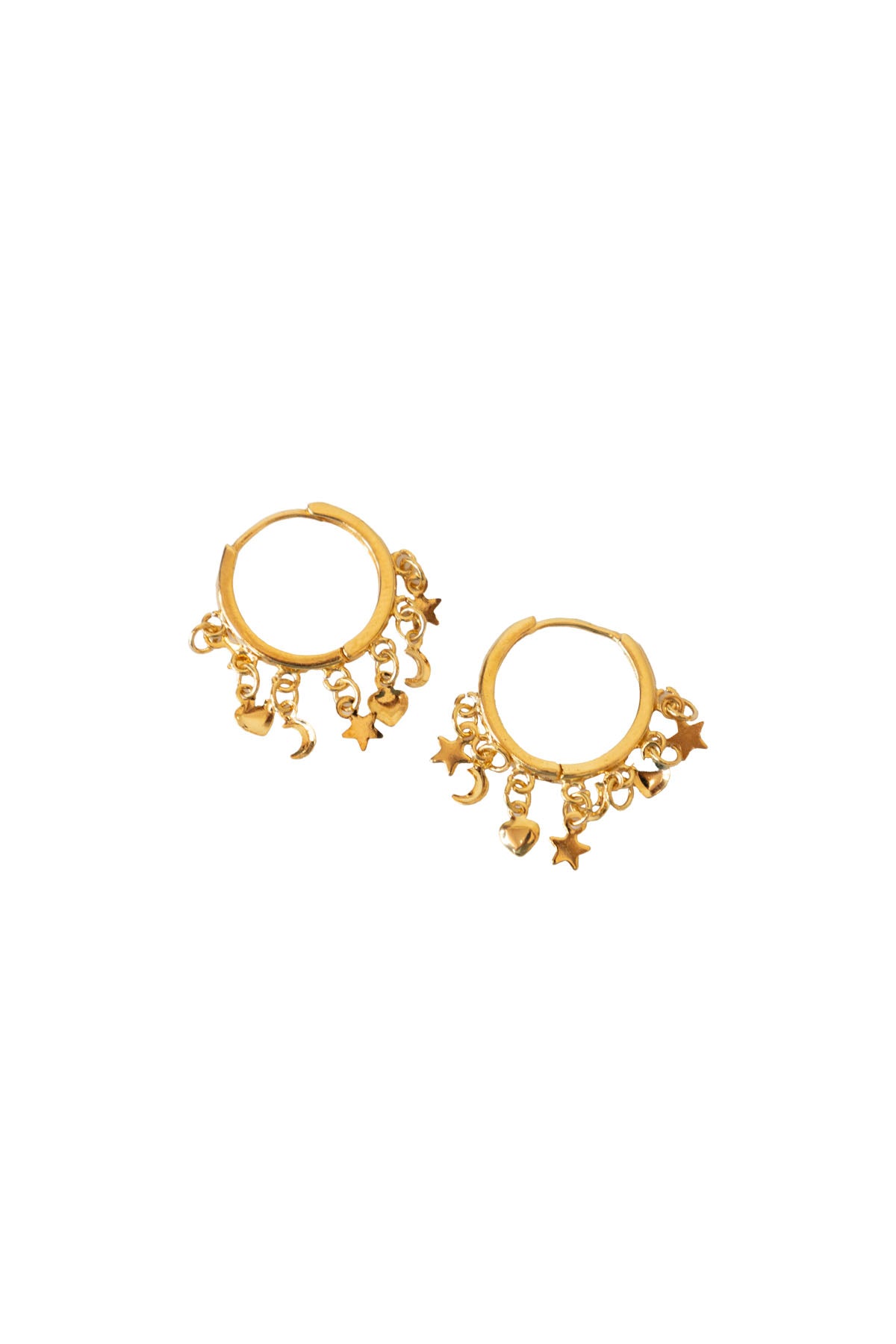 Celestial Charm Hoop Earrings — front view