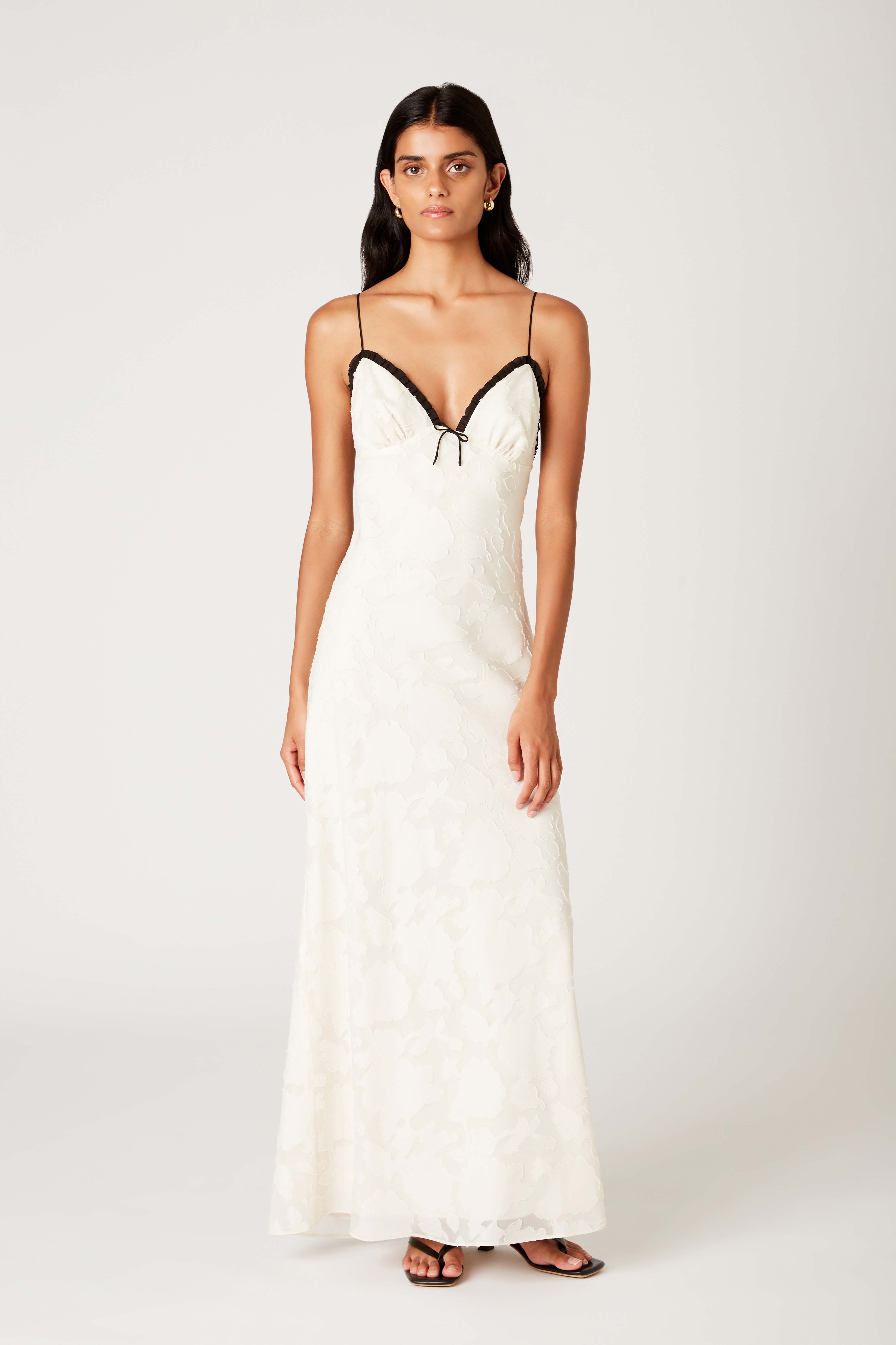 Camille Dress in Ivory front view