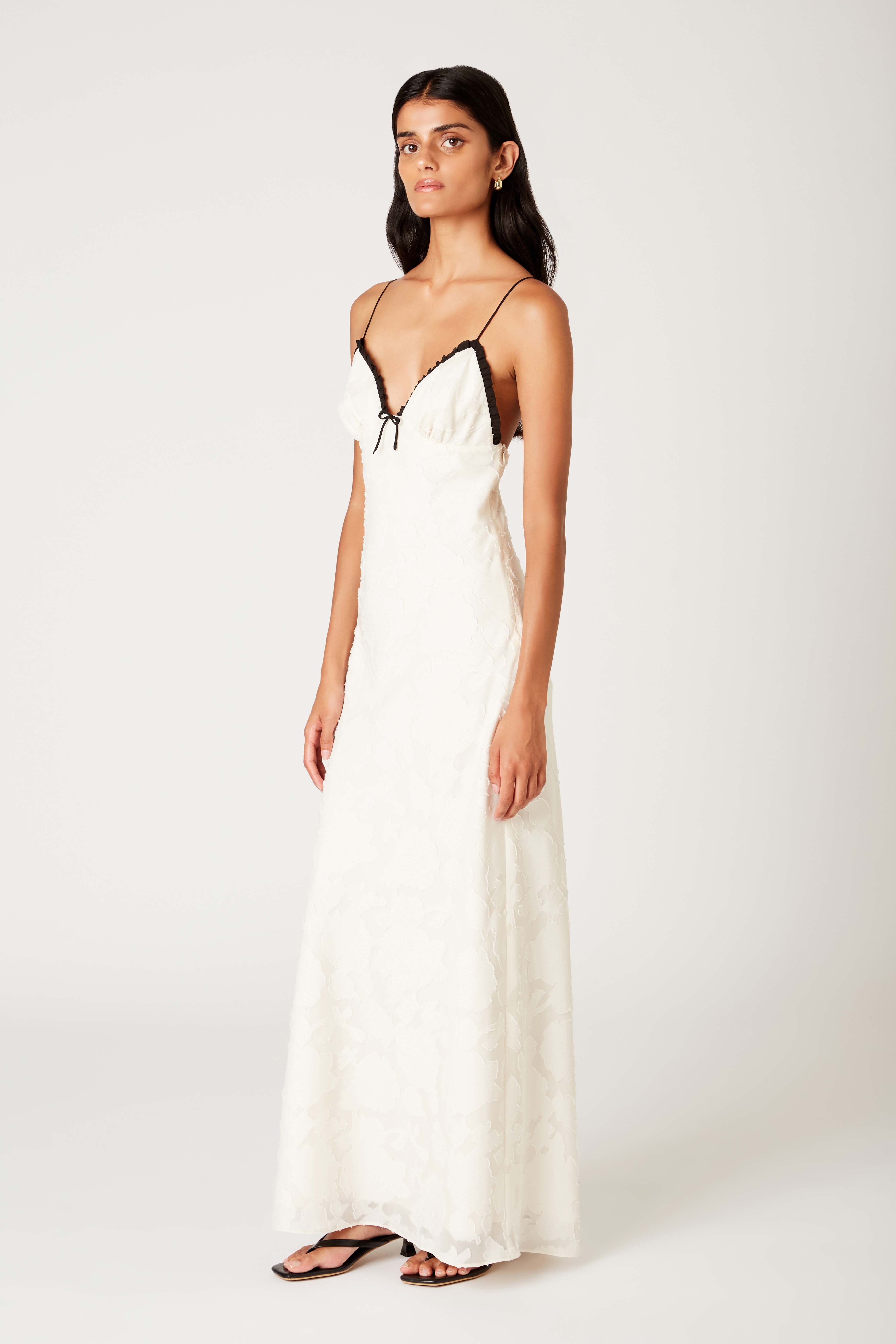 Camille Dress in Ivory side view