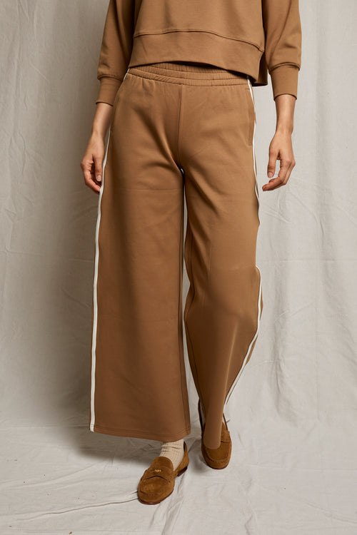 Mikos Travel Wide Leg Pant in Mocha — front view