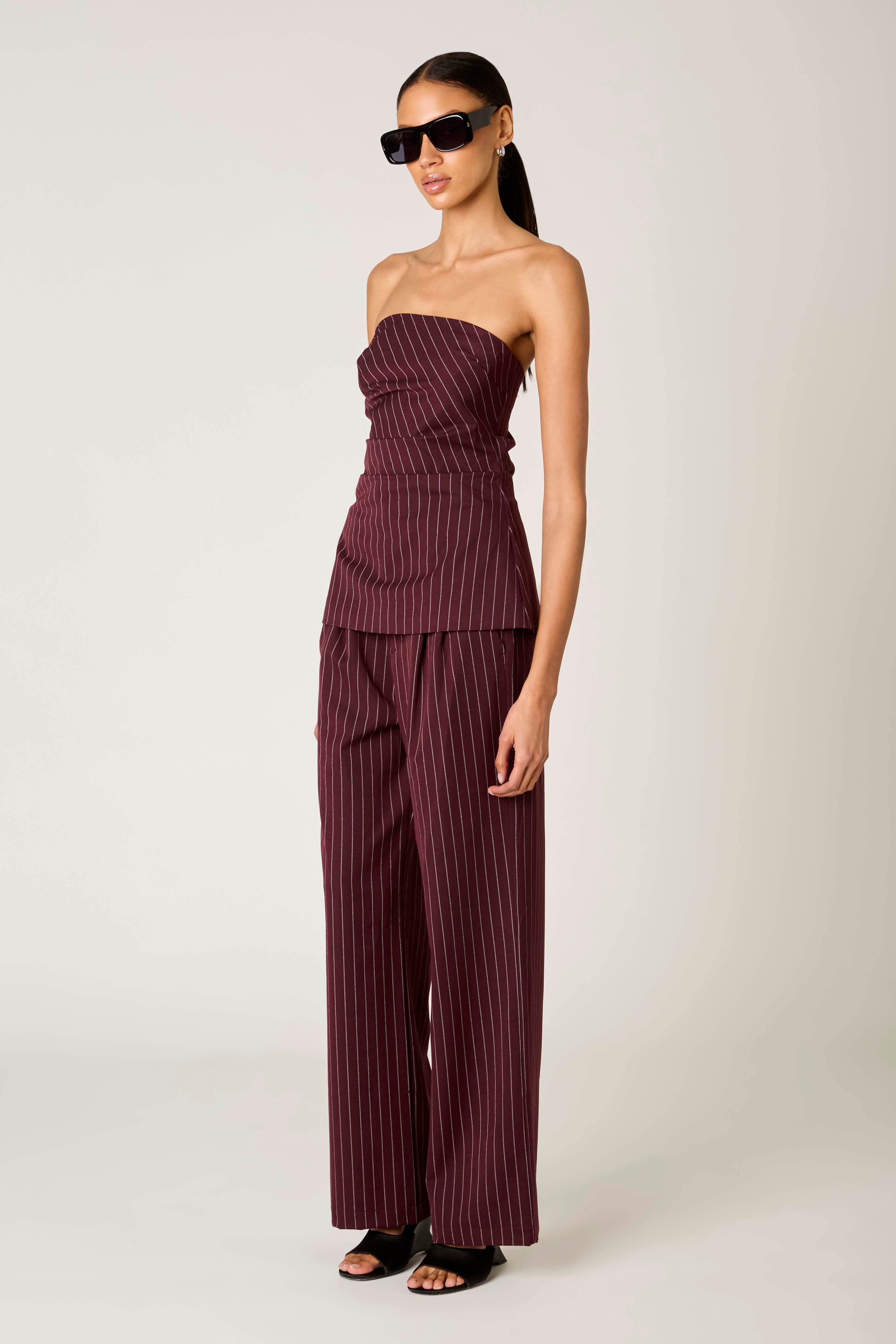Kara Trouser in Oxblood side view