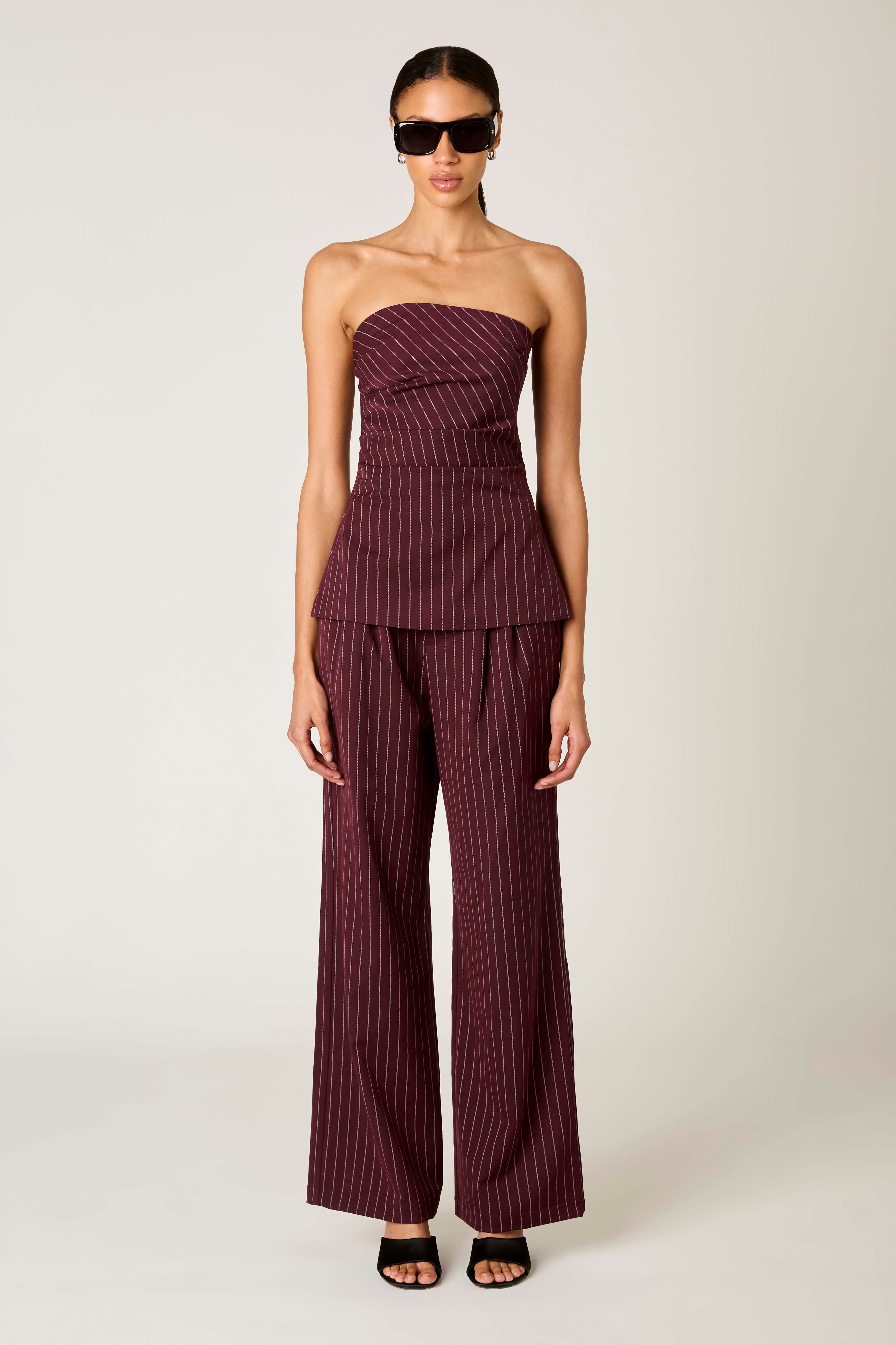 Kara Trouser in Oxblood front view