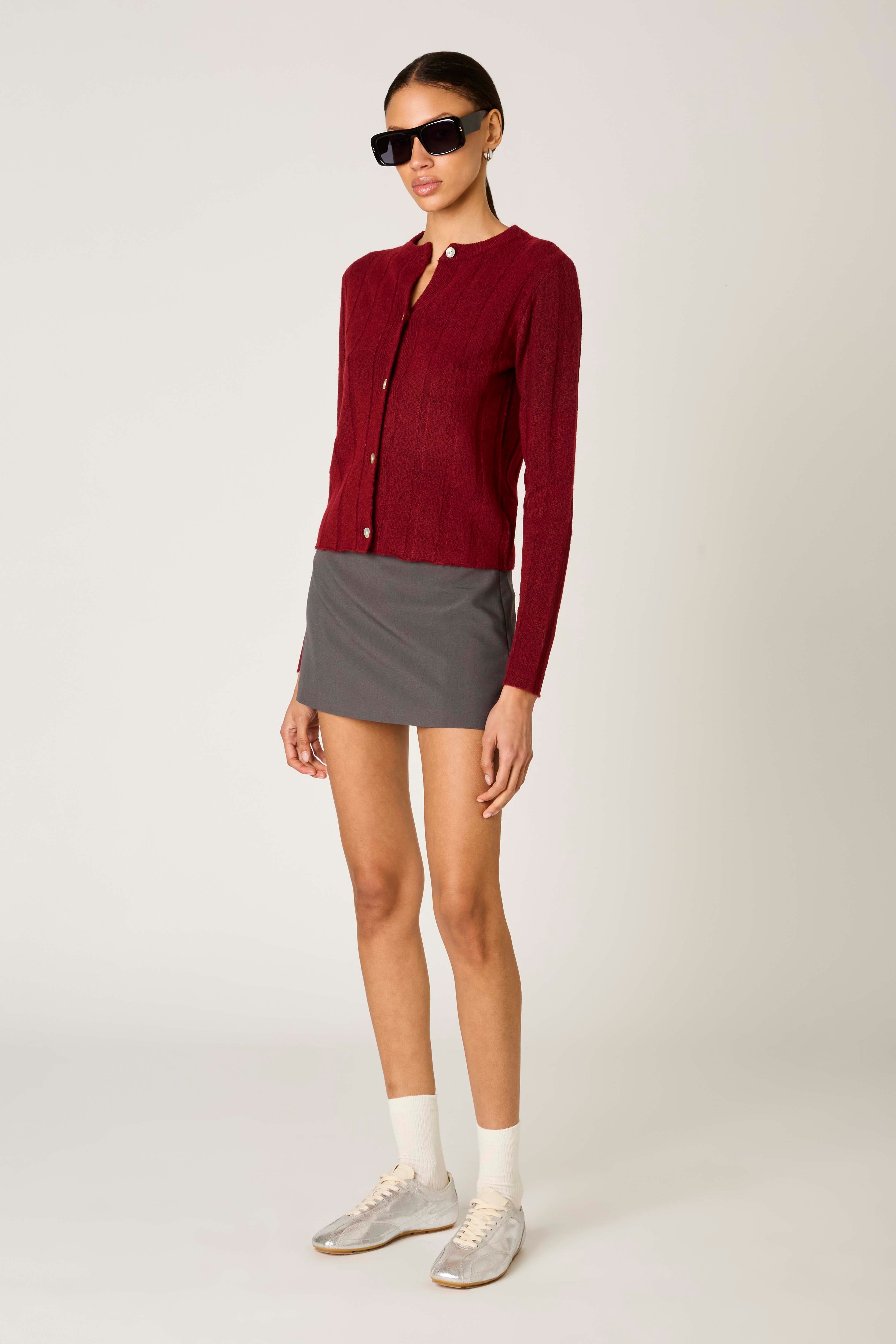 Manzanita Cardigan in Pinot side view