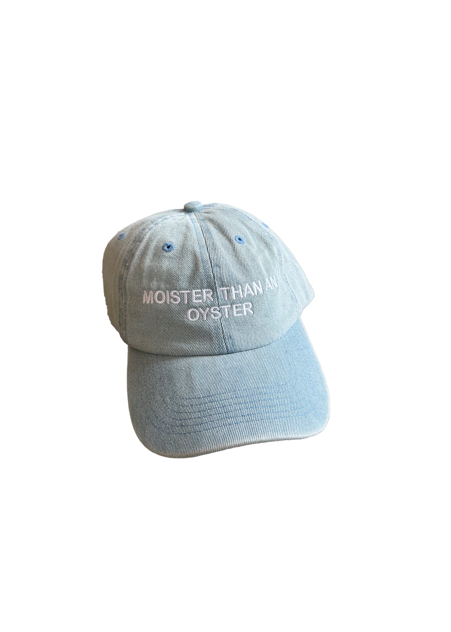 Moister Than an Oyster Cap in Blue Denim