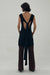 Low Cut Back Tie Dress - Navy