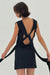 Low Cut Back Tie Dress - Navy