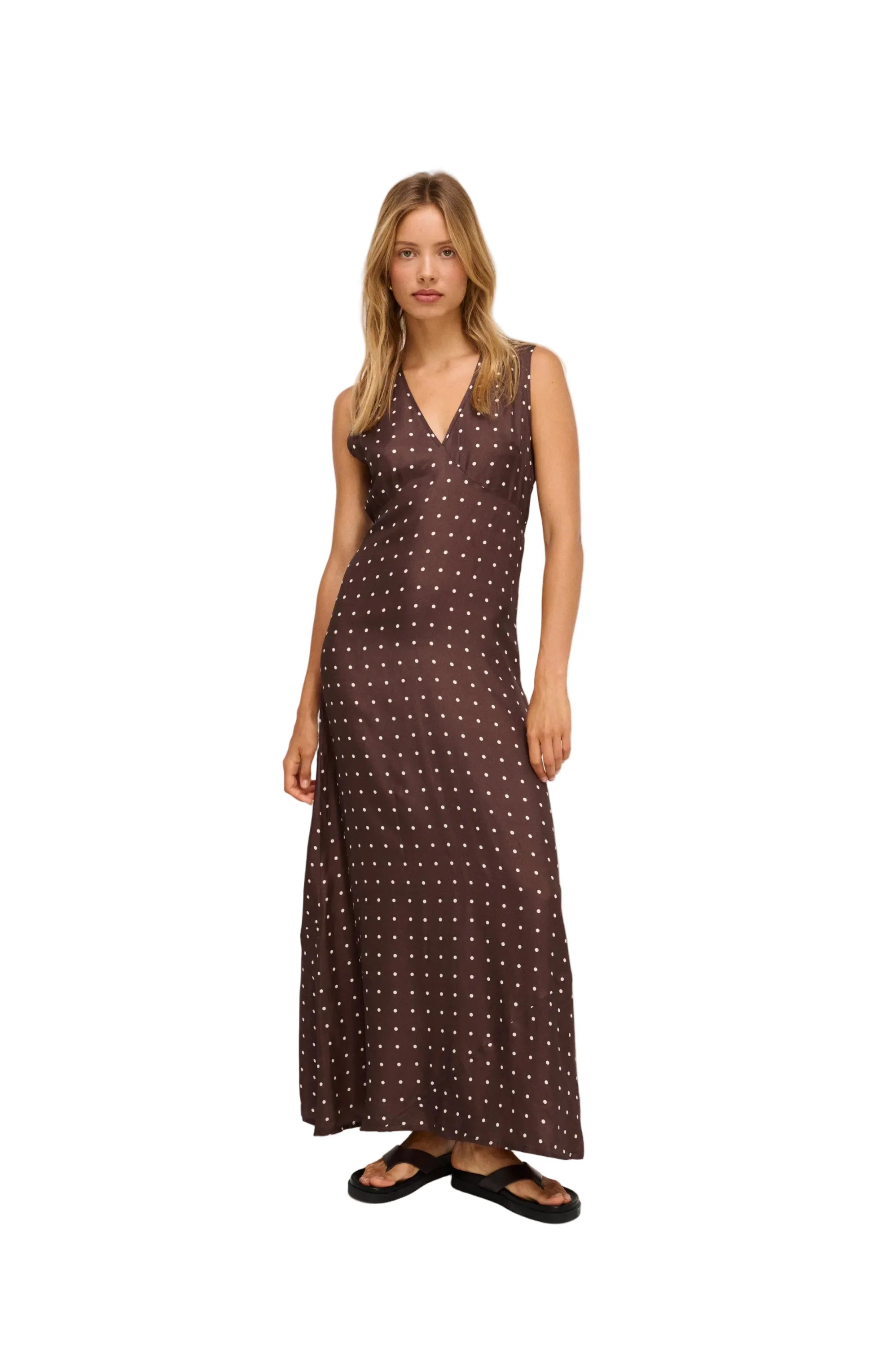 Polka Dress in Chocolate