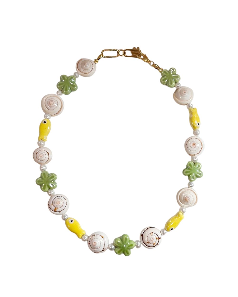 Ravello Pearly Necklace in Lemon & Matcha