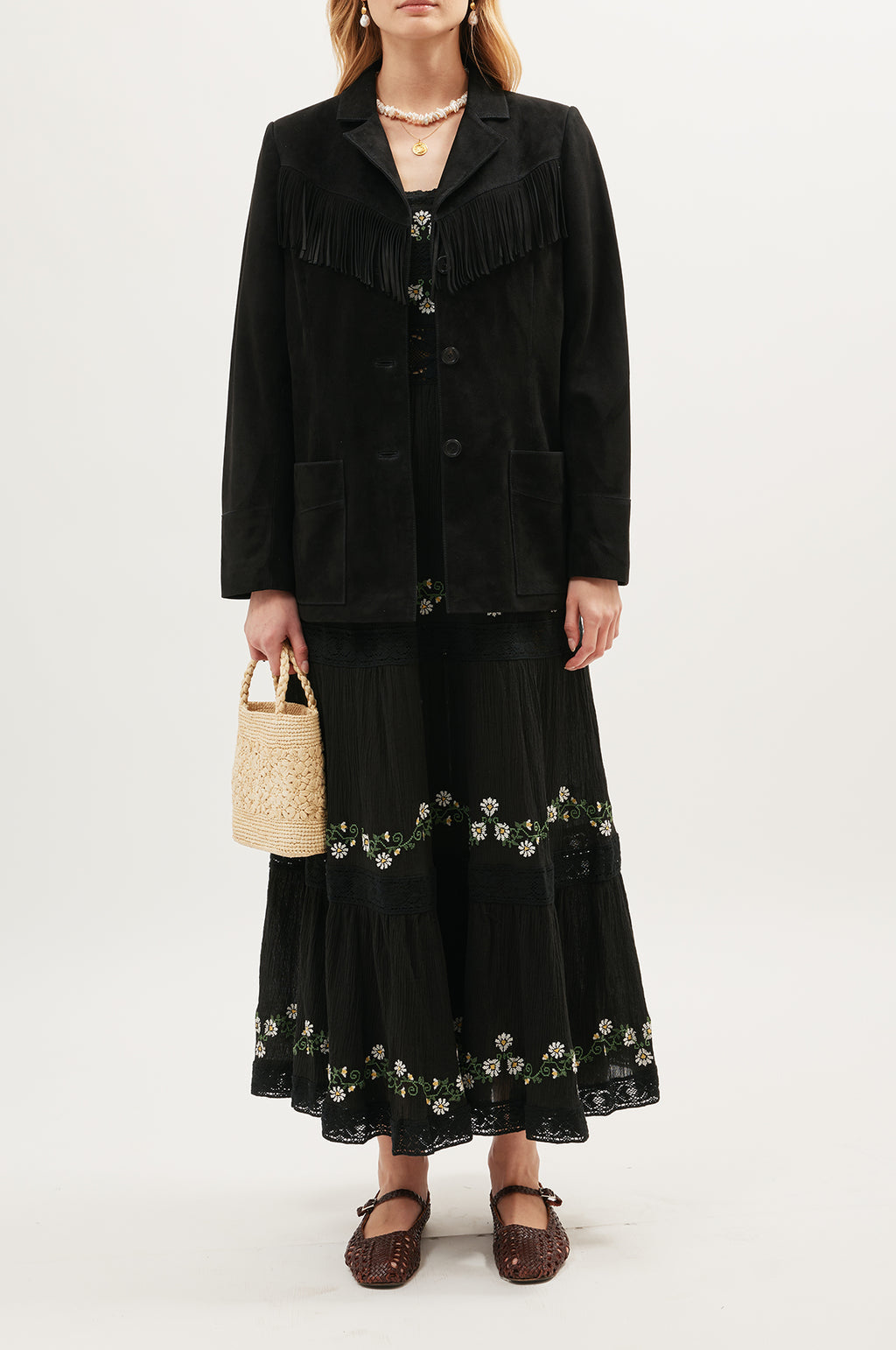 Philippa Dress in Lilia Embroidery Black — view 5