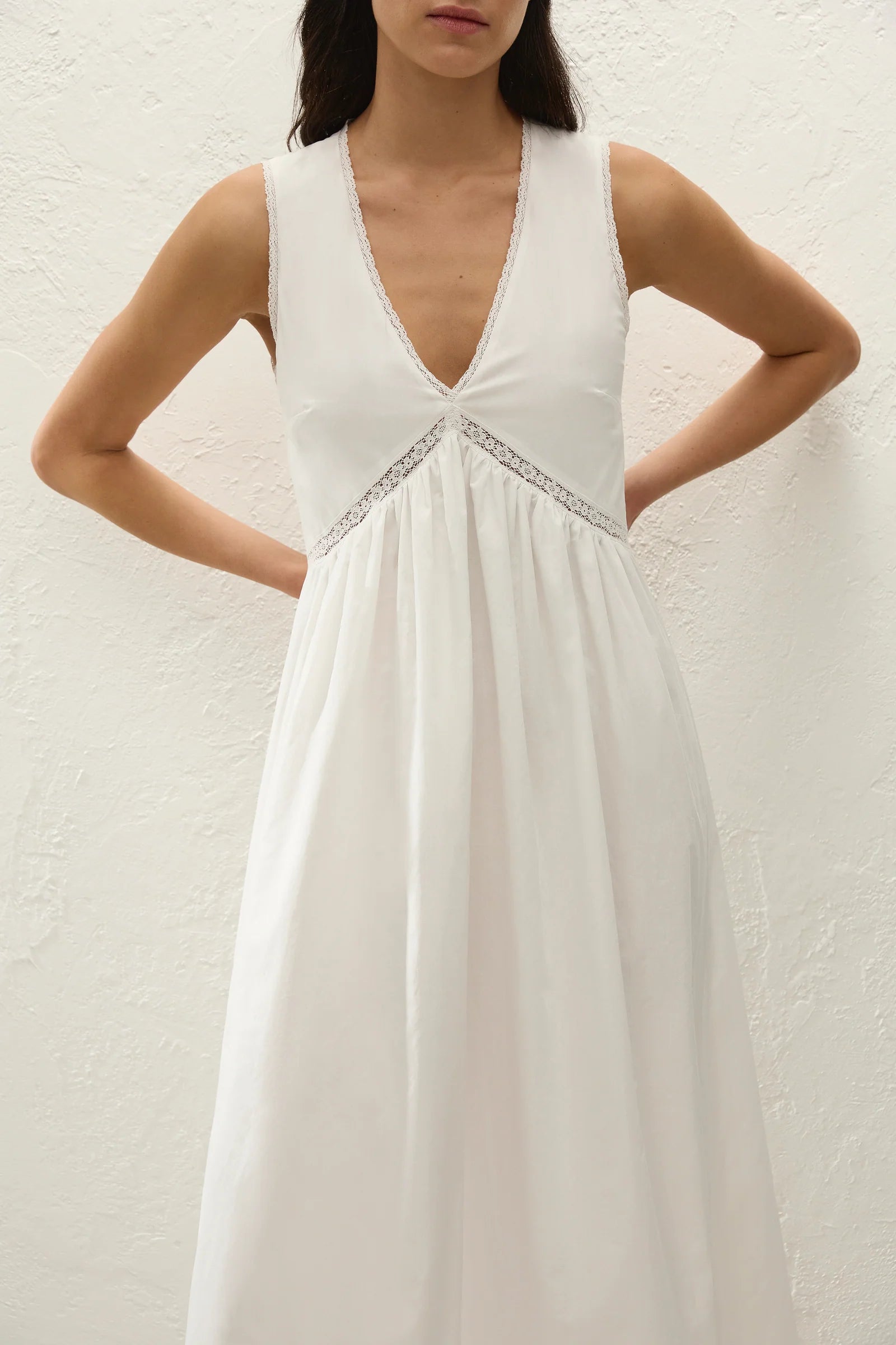 Fiora Mini Dress in Fresco Lace White