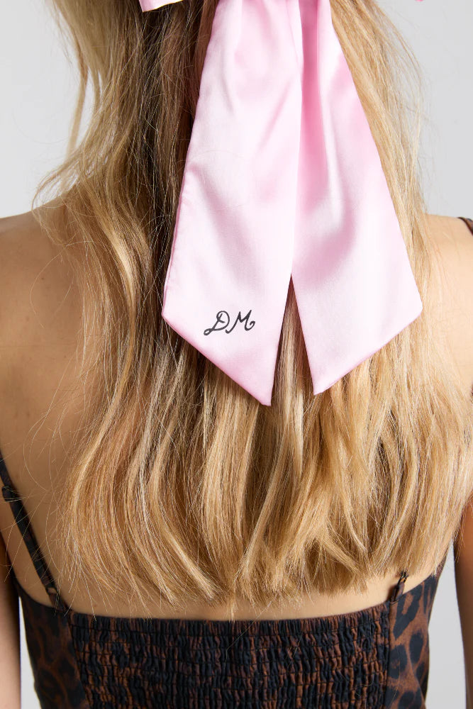 Rosette Bow Clip in Pink and Black