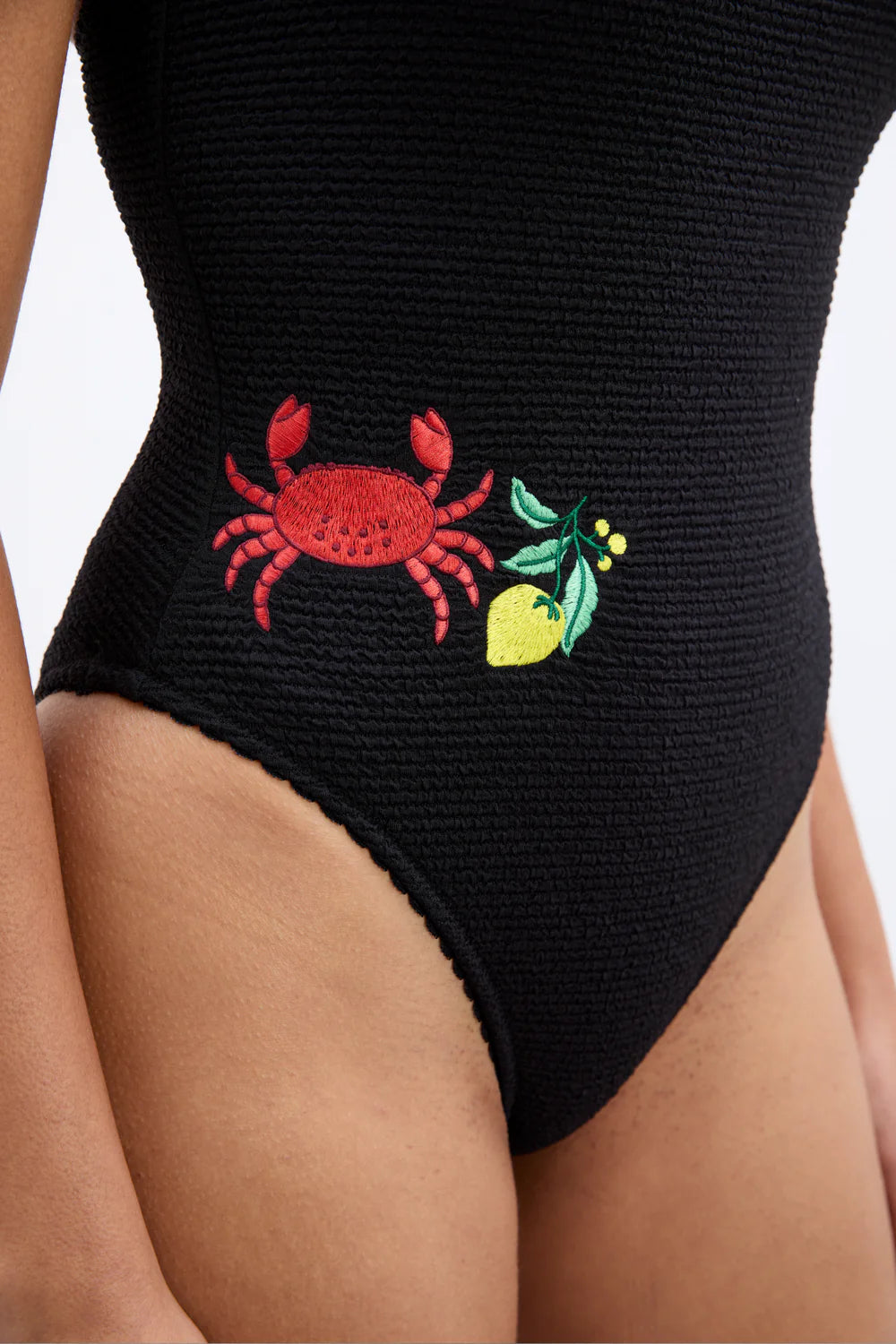 Tashi Swimsuit in Black Embroidery — view 3