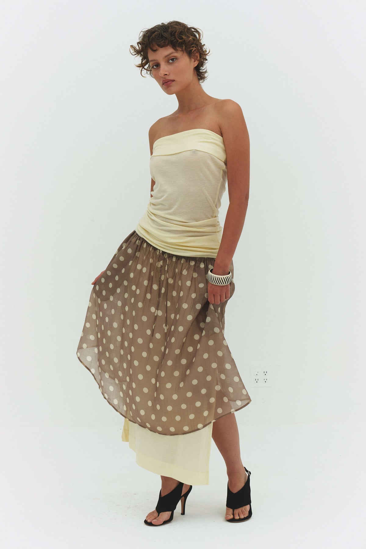 Haenim Skirt in Cream and Mocha — view 3