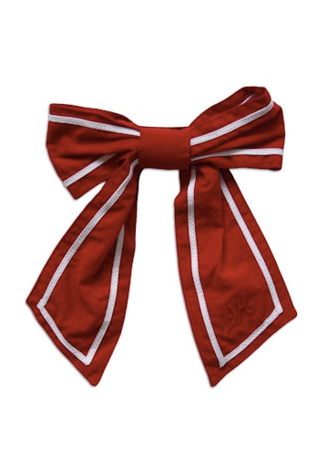 Sailor Bow Clip in Red with White Piping