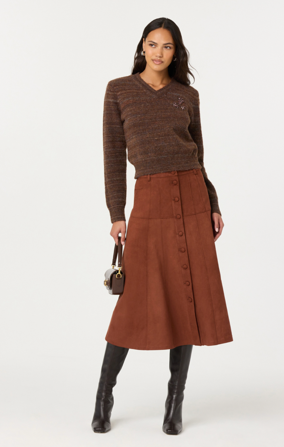 Zoya Skirt in Brown