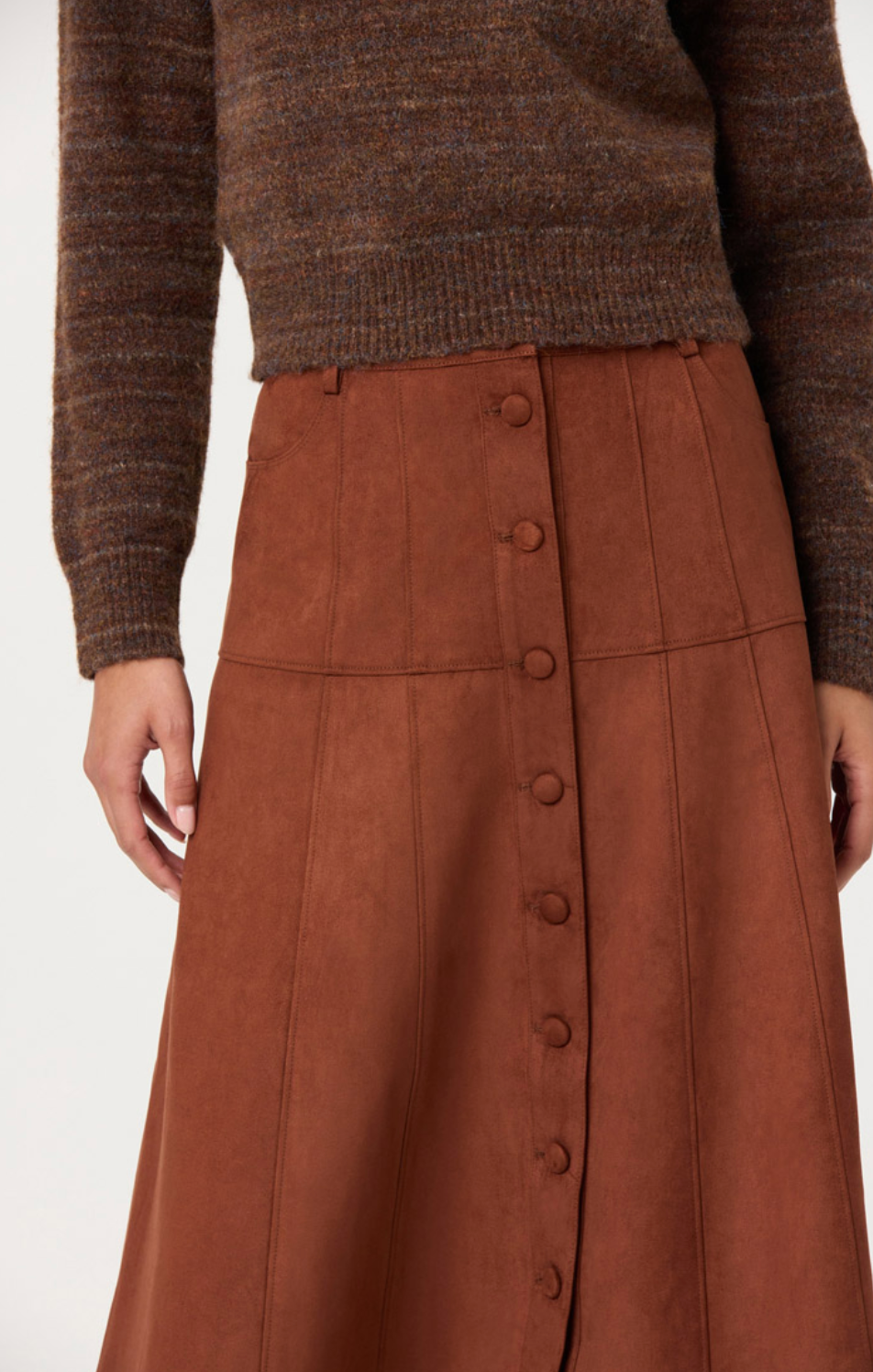 Zoya Skirt in Brown — view 3