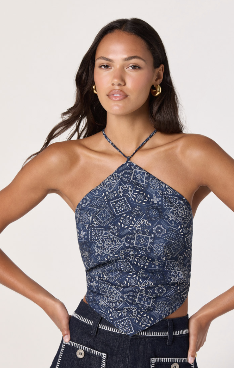 Shaniya Top in Navy Bandana