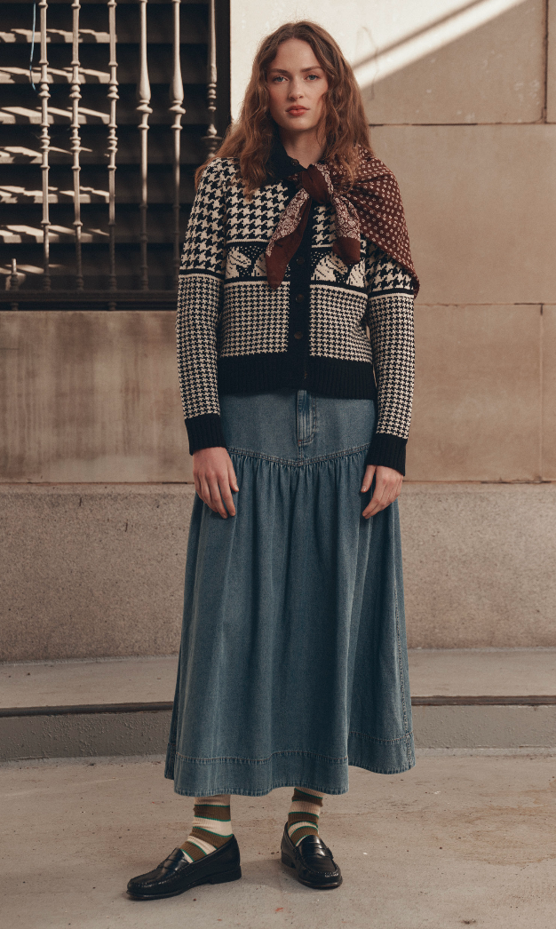 The Western Yoke Skirt in Denim