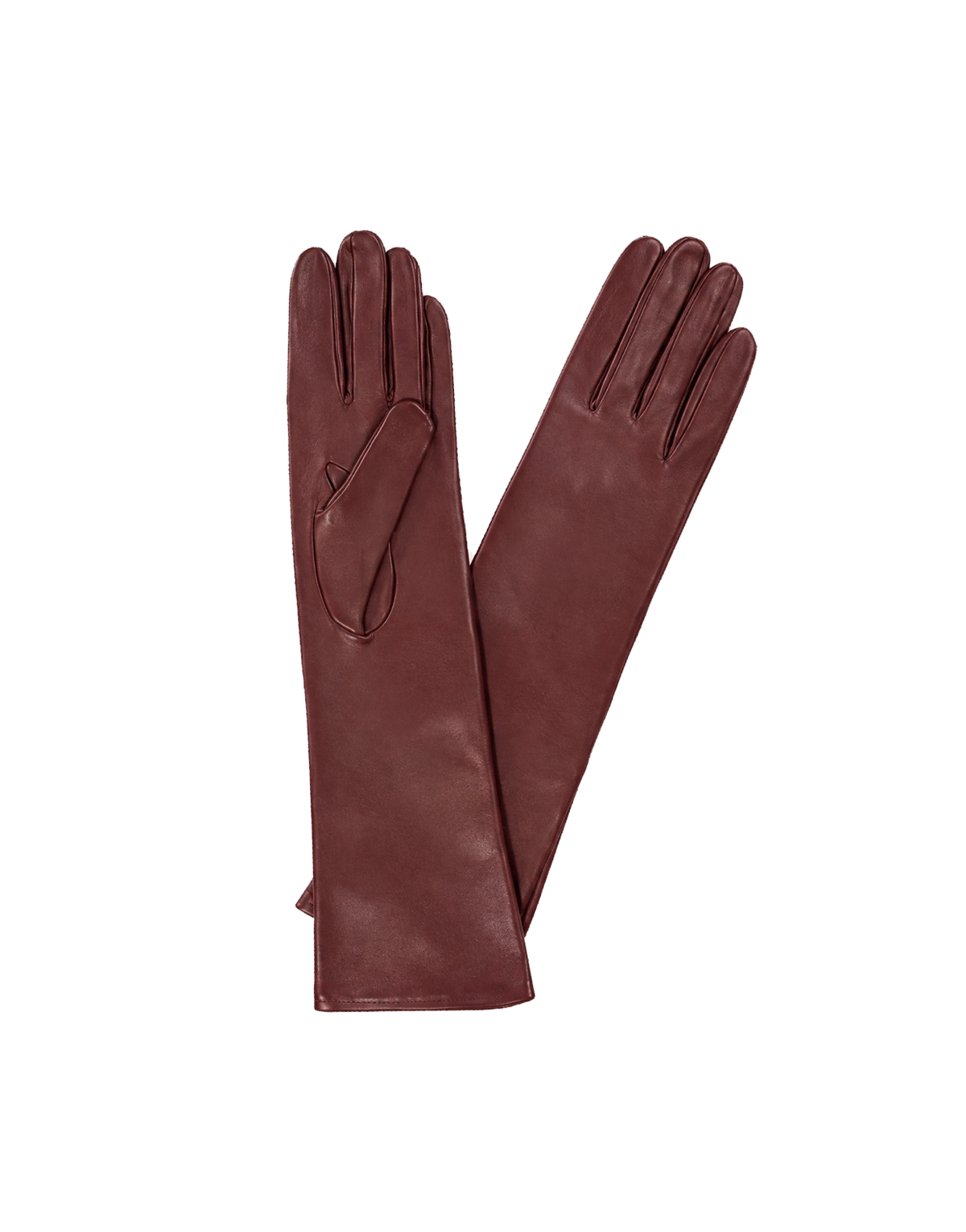 Silk Lined Nappa Gloves in Burgundy