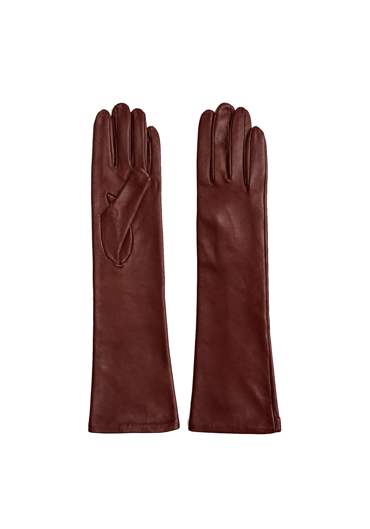 Silk Lined Nappa Gloves in Burgundy