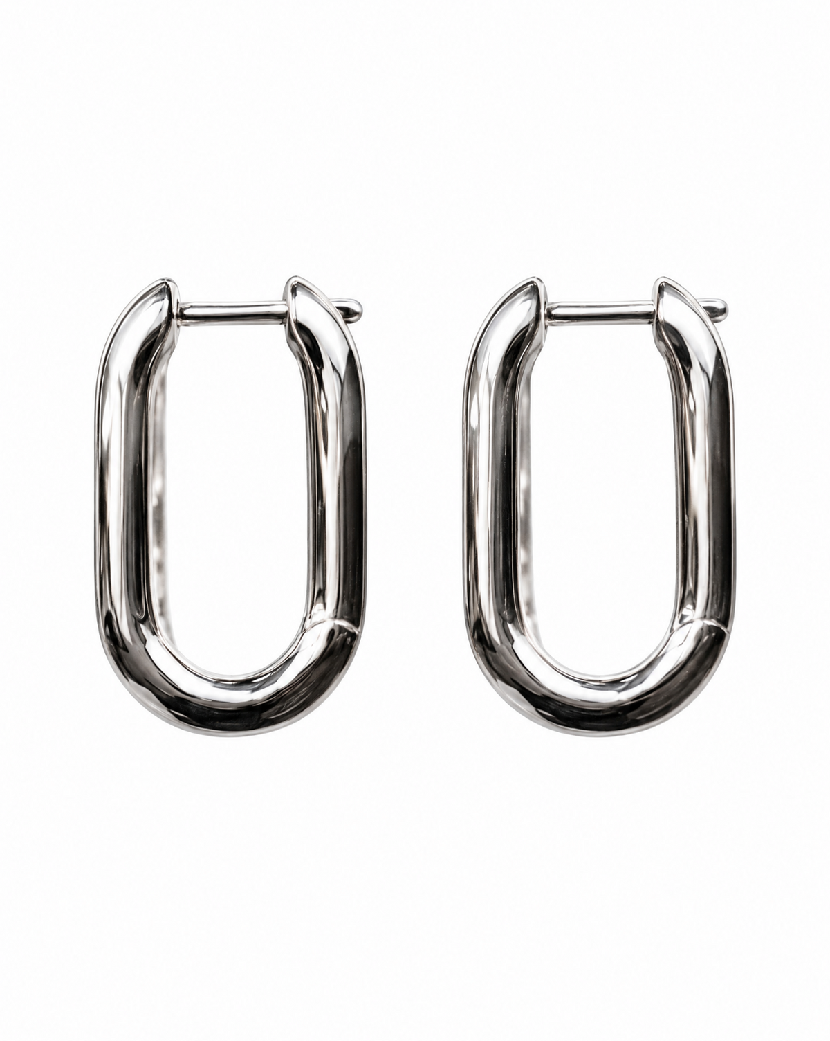 Sterling Silver Chain Link Hoop Earrings — view 2