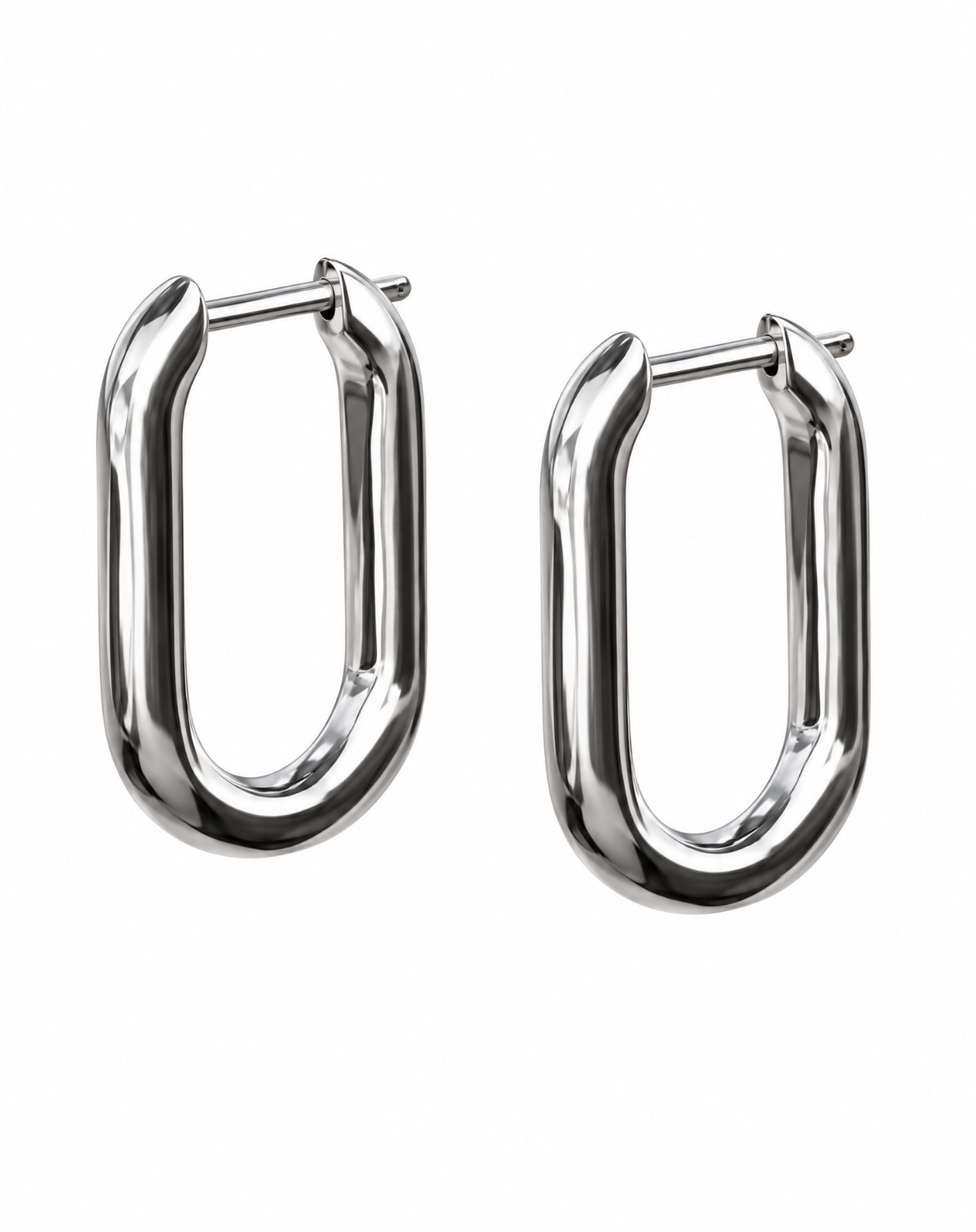 Sterling Silver Chain Link Hoop Earrings — view 4
